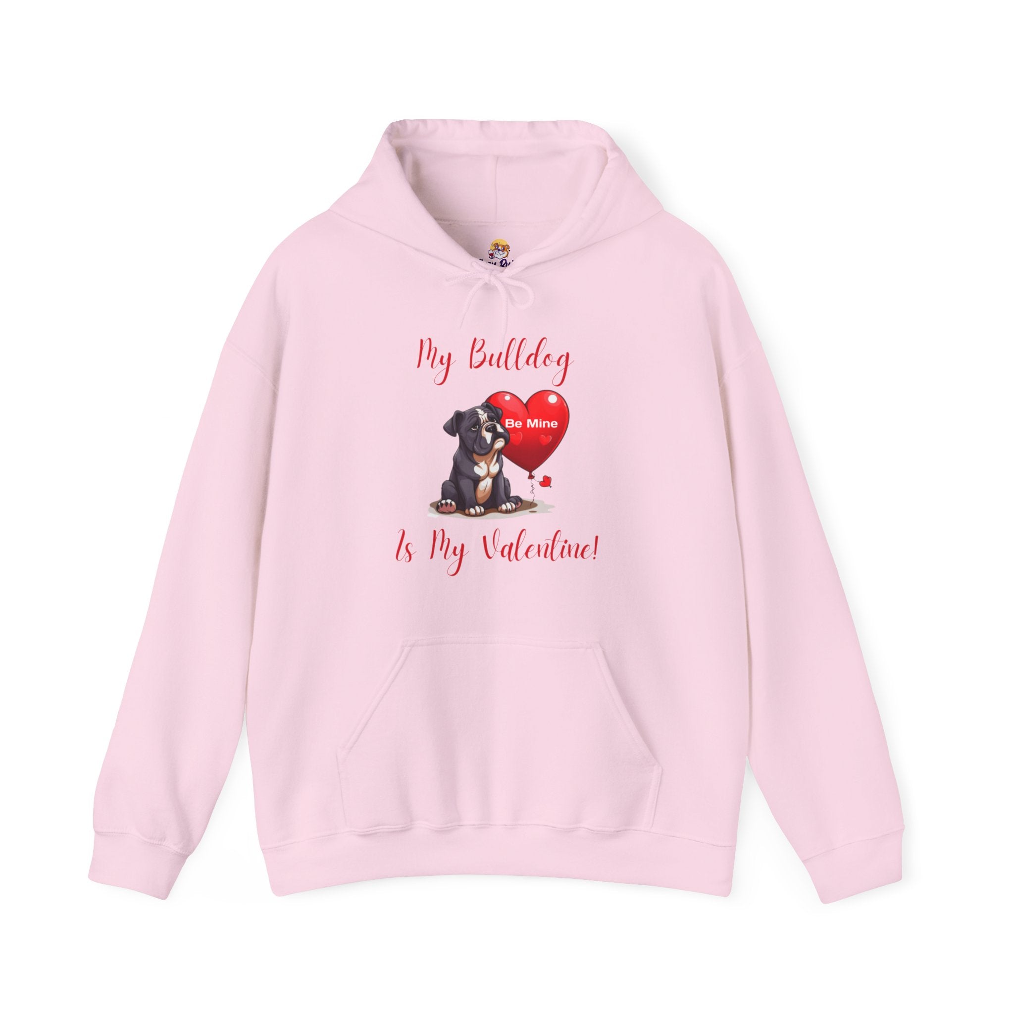 My Bulldog Is My Valentine- Customizable Bulldog Valentine's Day Hoodie from Tipsy Bully (English/Black)