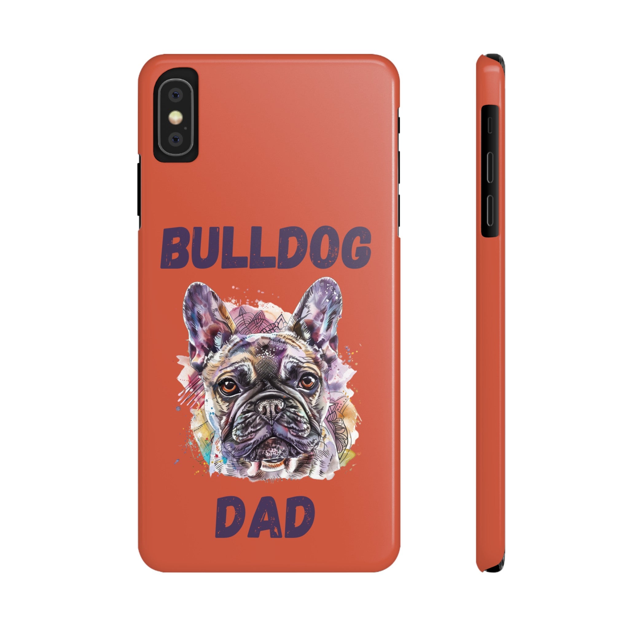 Bulldog Dad iPhone Cases (French/Orange)