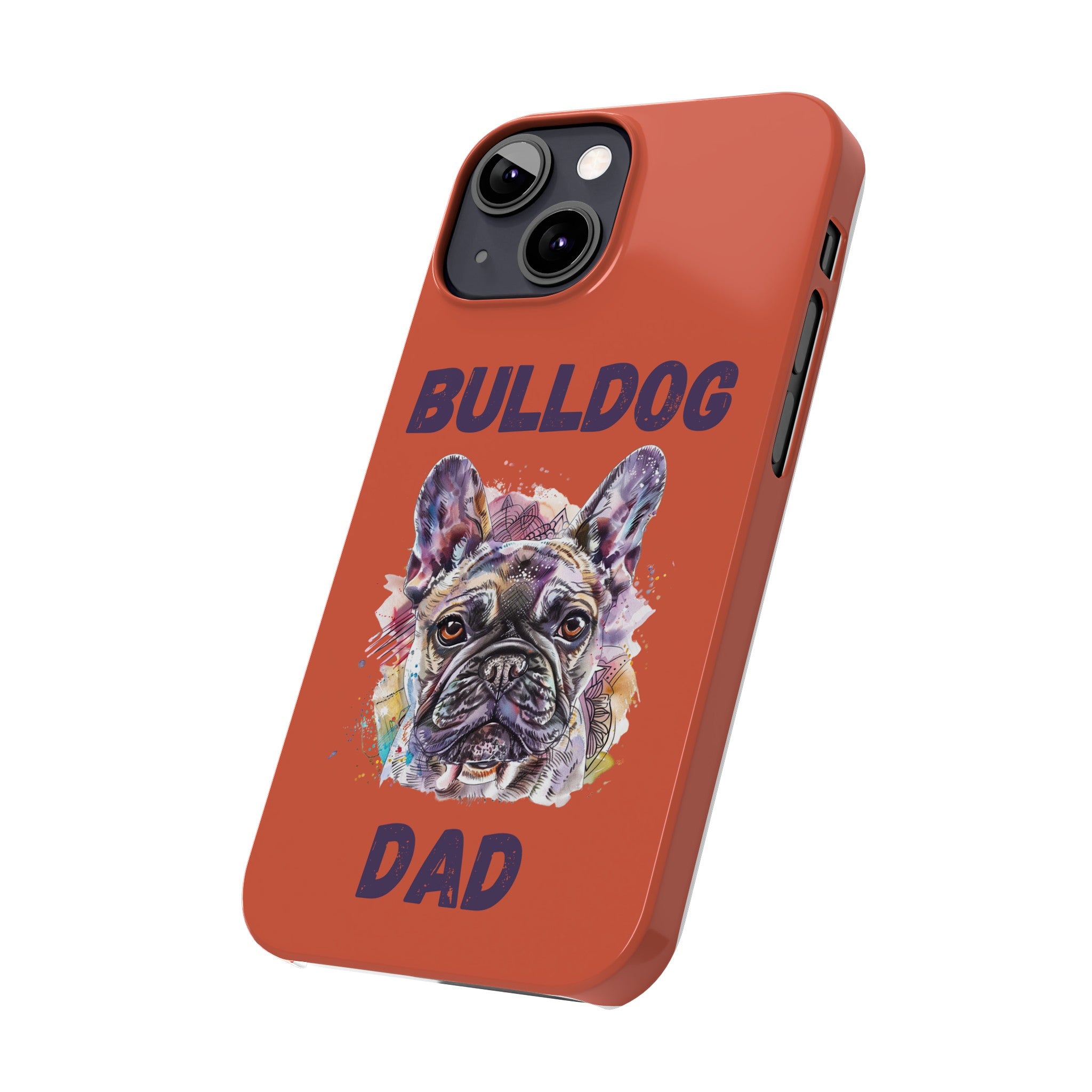 Bulldog Dad iPhone Cases (French/Orange)