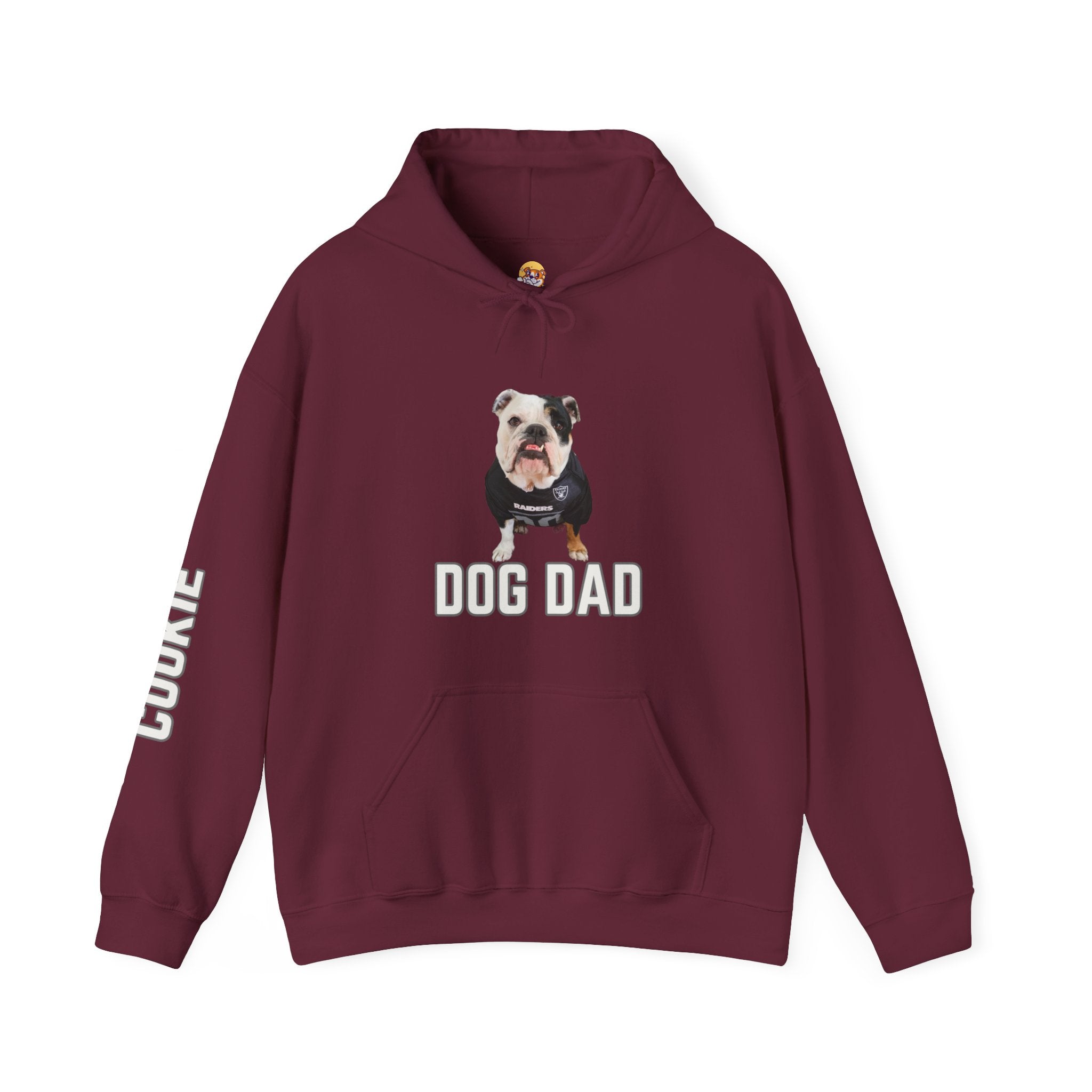CustomDog Dad/Dog Mom Hoodie with Your Bulldog's Picture & Name alternate view - English Bulldog mom gift | Tipsy Bully