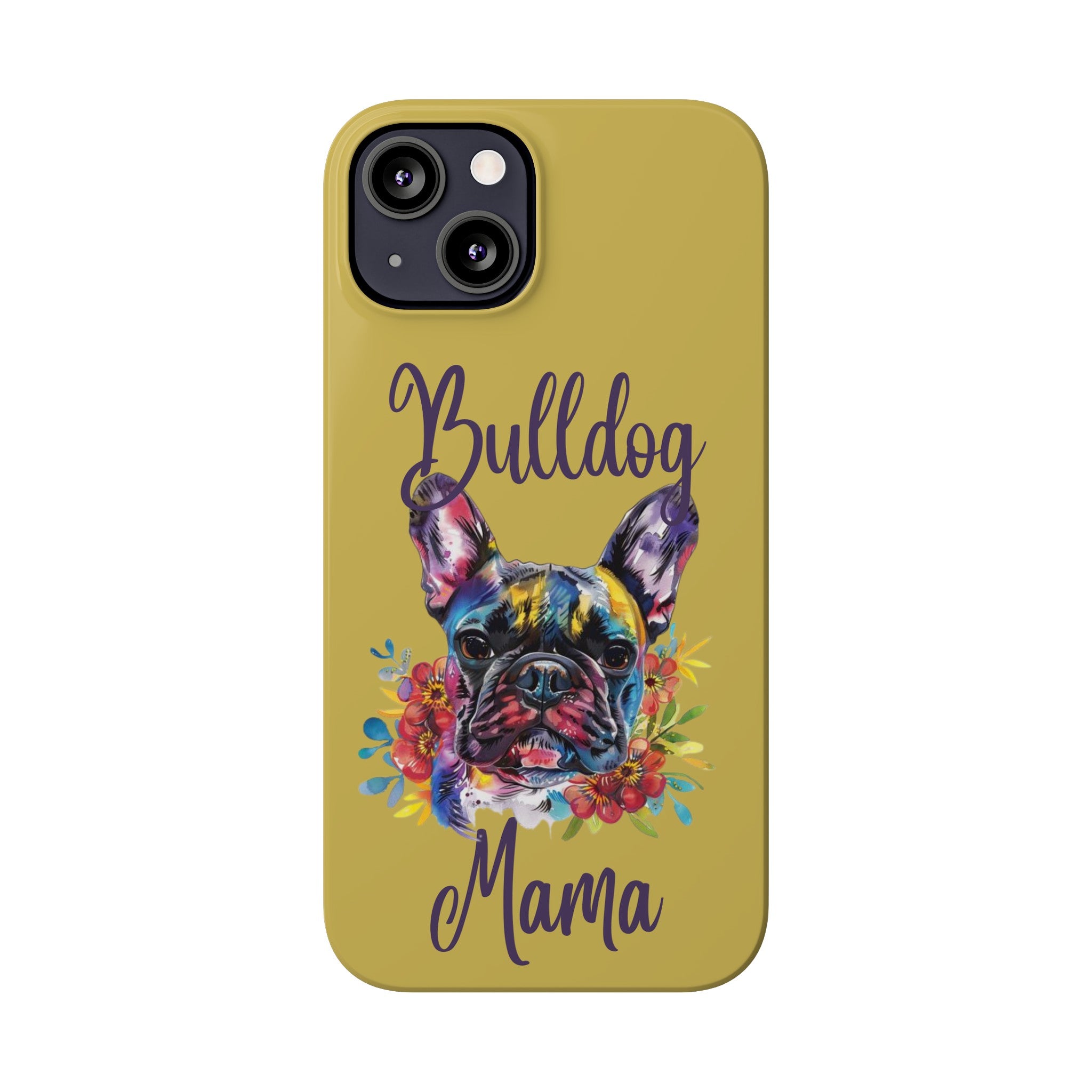 Bulldog Mama iPhone Cases (French/Lime)