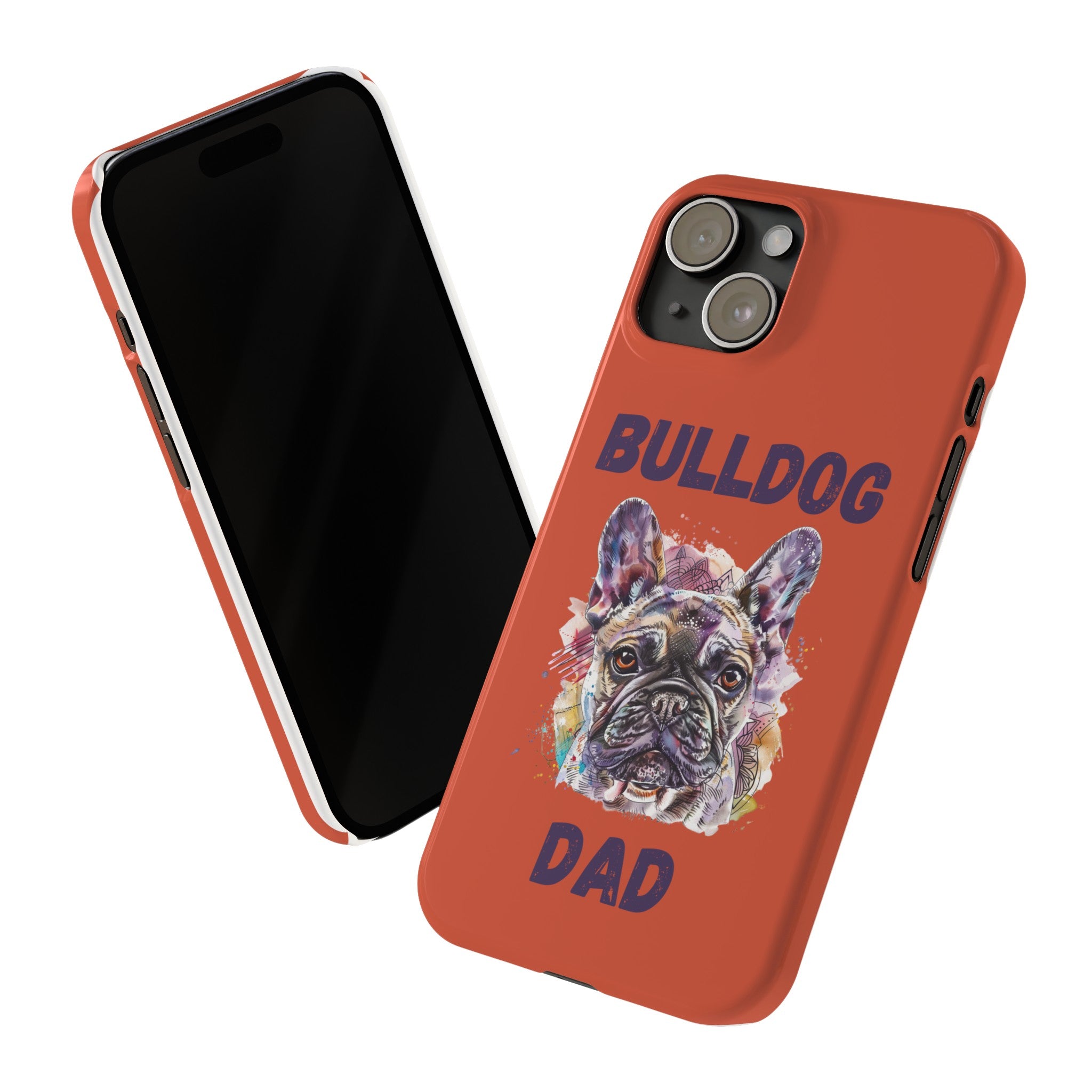 Bulldog Dad iPhone Cases (French/Orange)