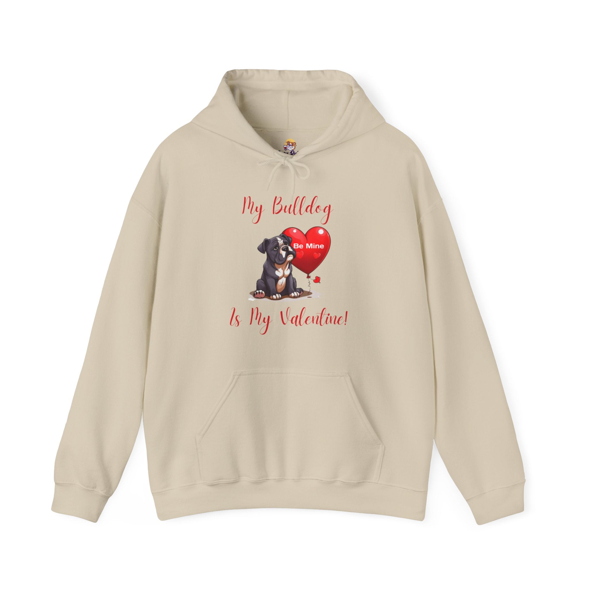 My Bulldog Is My Valentine- Customizable Bulldog Valentine's Day Hoodie from Tipsy Bully (English/Black)