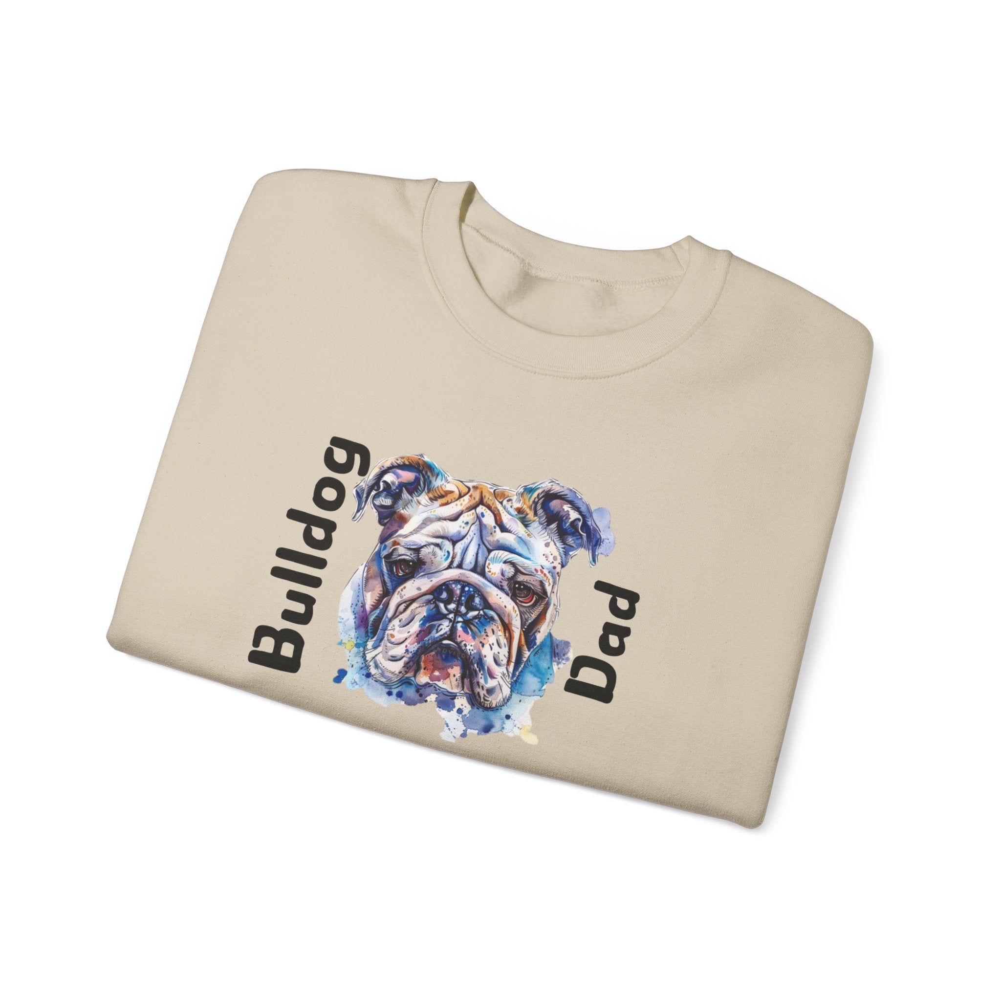 Bulldog Dad crew neck sweatshirt back view - English Bulldog mom gift | Tipsy Bully
