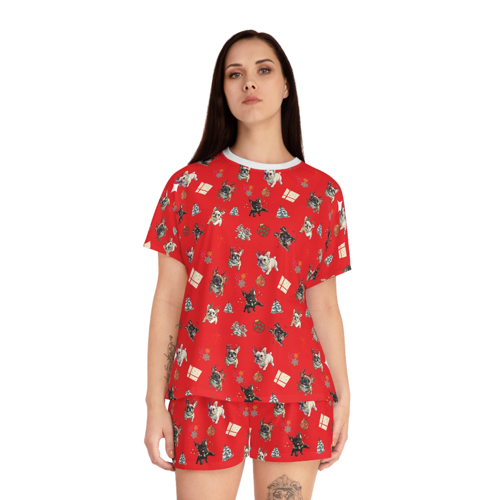 "Santa's Tipsy Crew" Women’s Pajama Set (French)