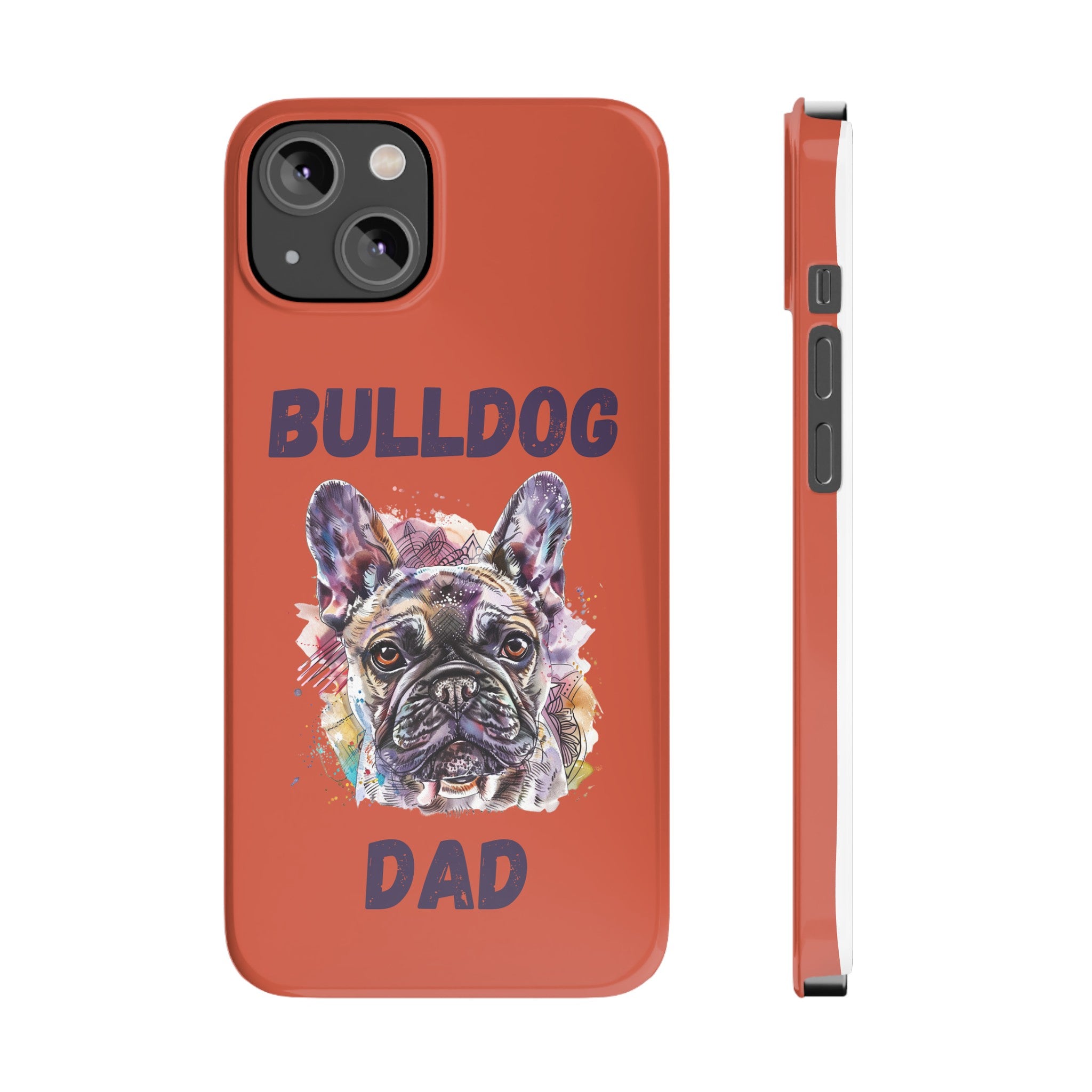 Bulldog Dad iPhone Cases (French/Orange)