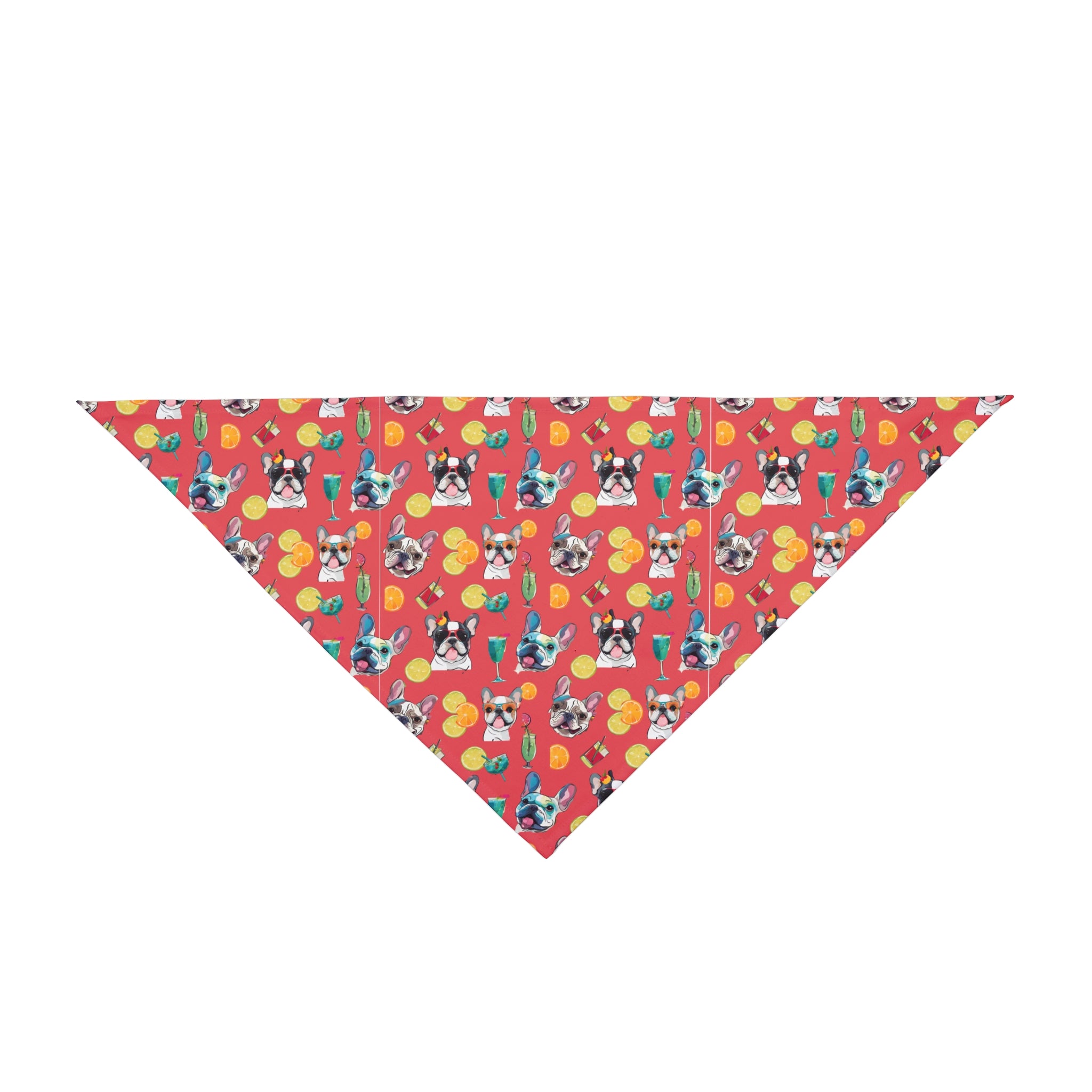 Tipsy Bully Summer Cocktail Bulldog Bandana (French/Pinkish Red)