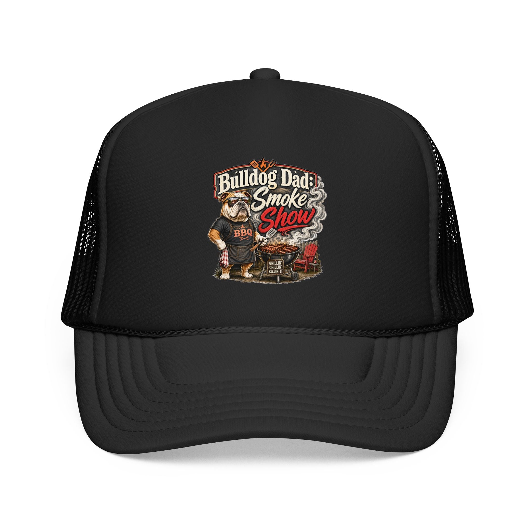 Bulldog Dad: Smoke Show BBQ Grill Trucker Hat (English)