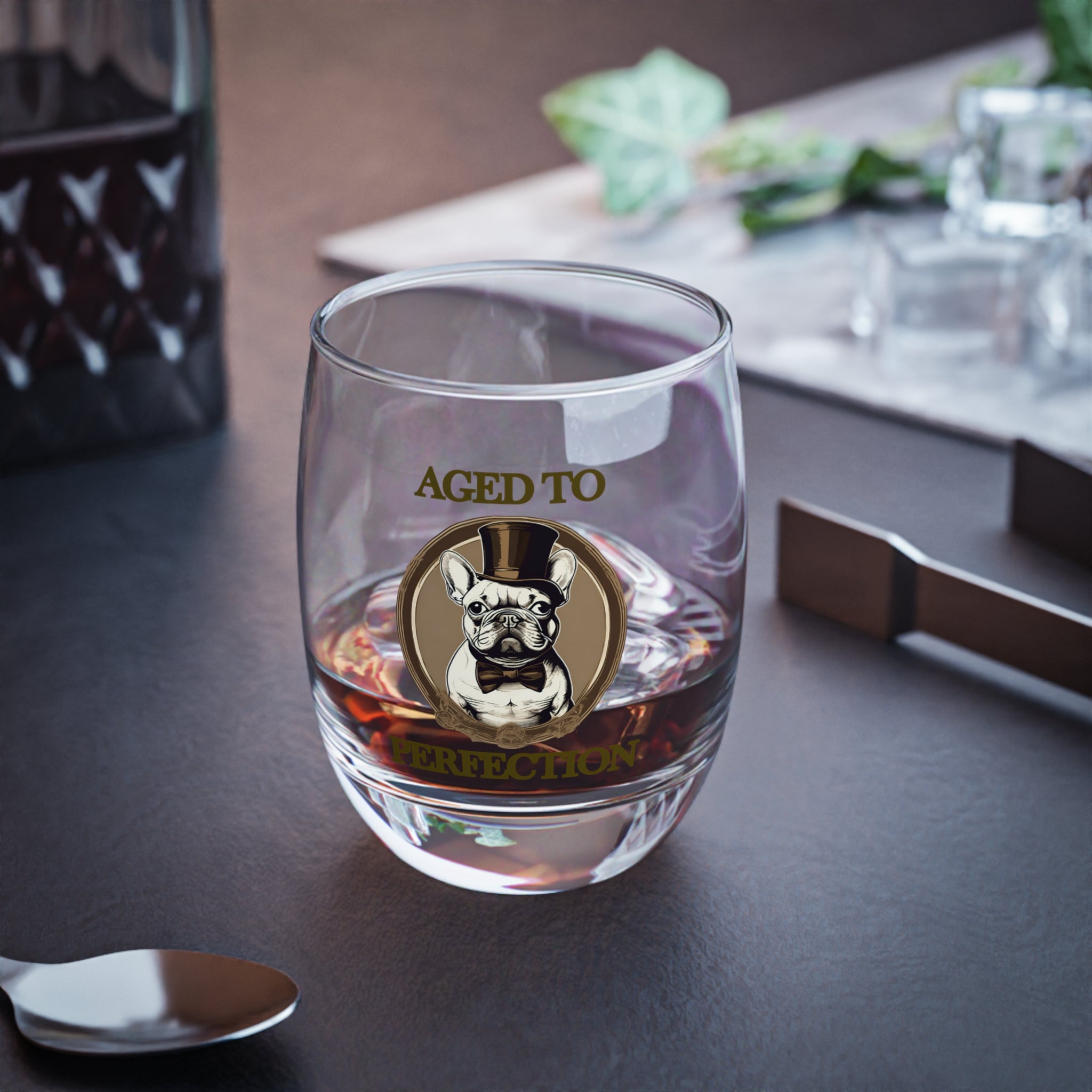 Tipsy Bully Aged To Perfection Whiskey/Bourbon Glass (French)