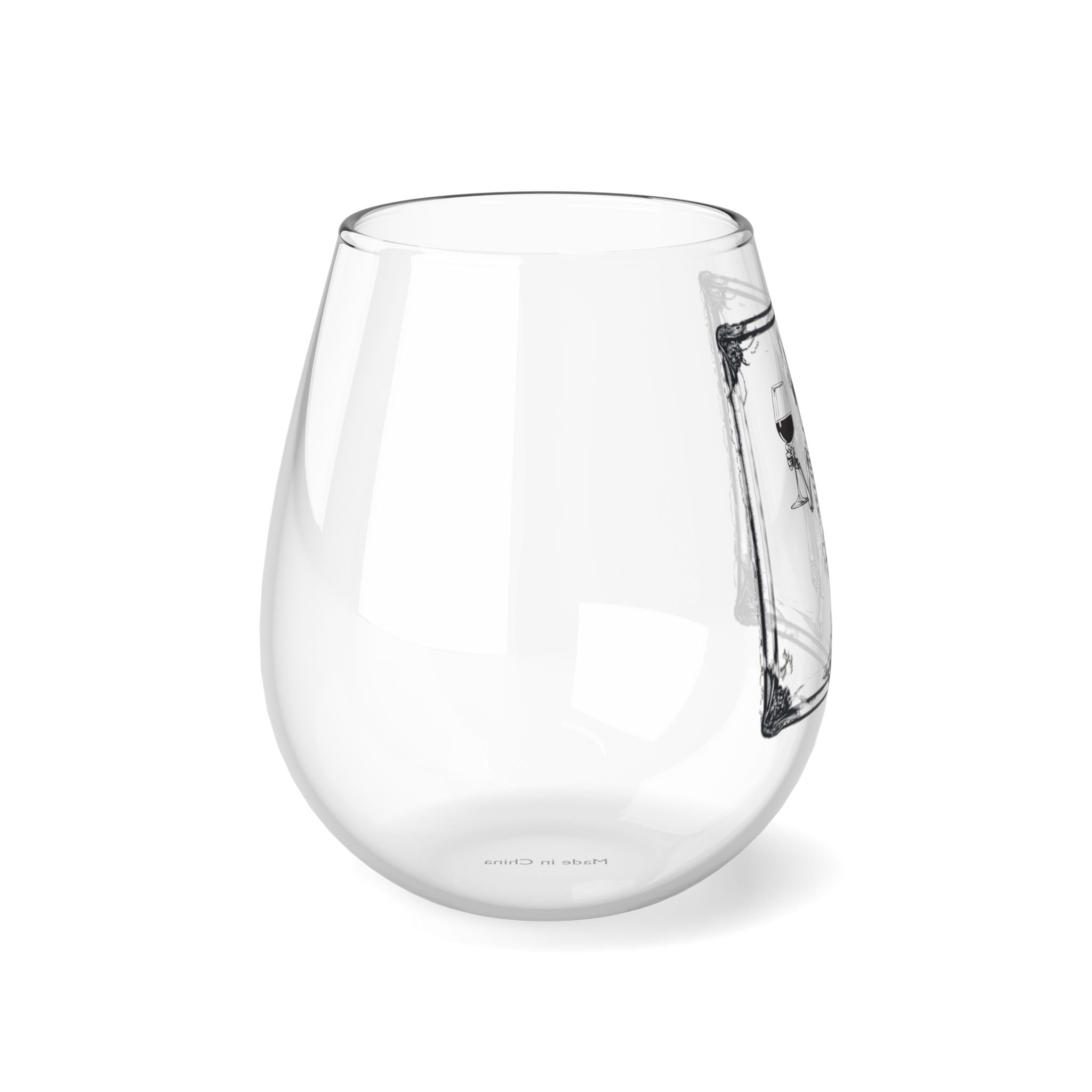 Spooky Sips Bulldog Wine Glass (French)