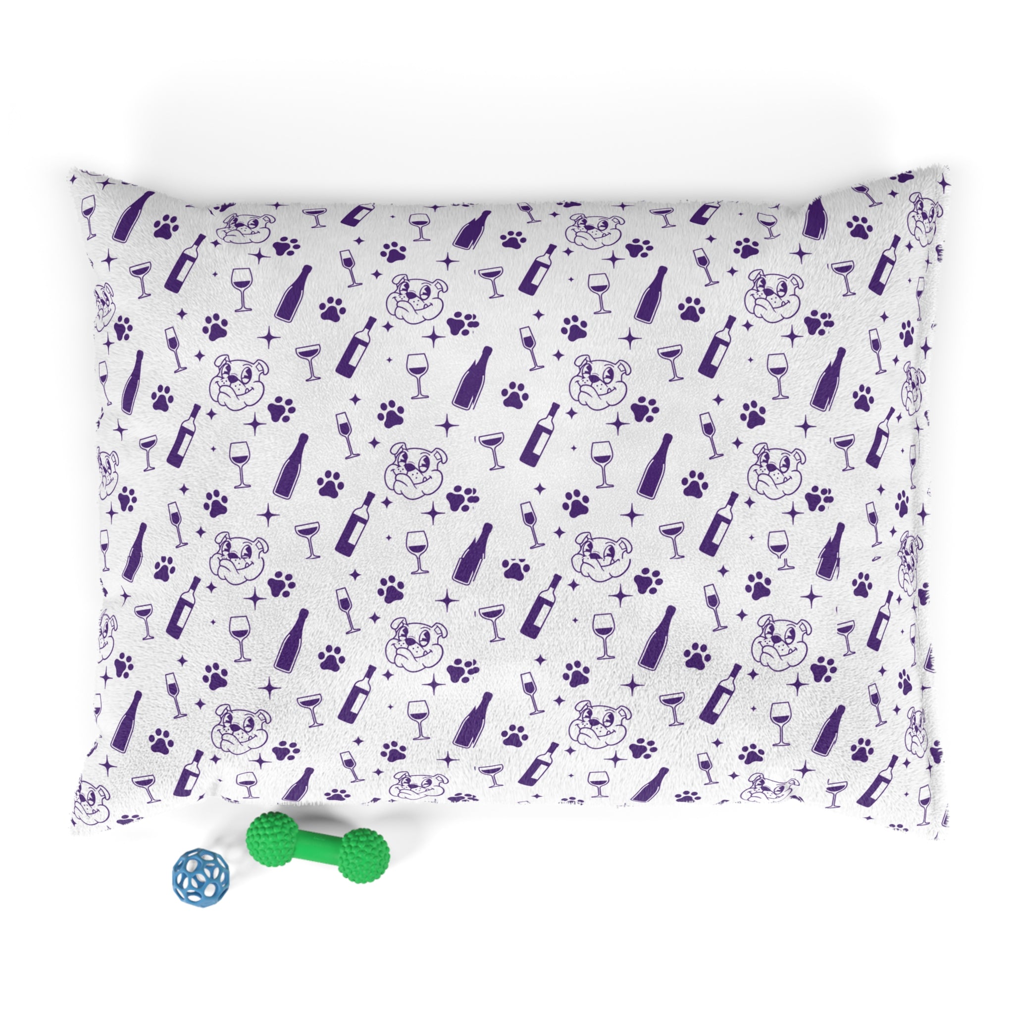 Tipsy Bully Dog Bed: Where Dreams of Wine and Woofs Collide! - Purple