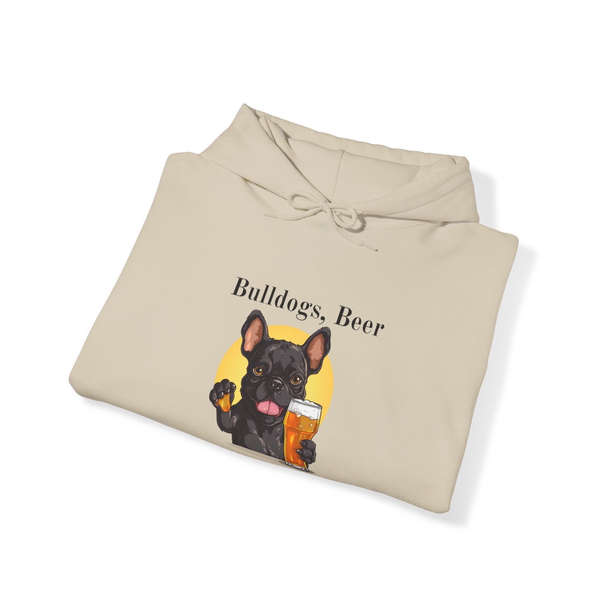 Bulldogs, Beer, and Bad Decisions" Hoodie - Your Go-To Gear for Mischievous Times! (French/Black)