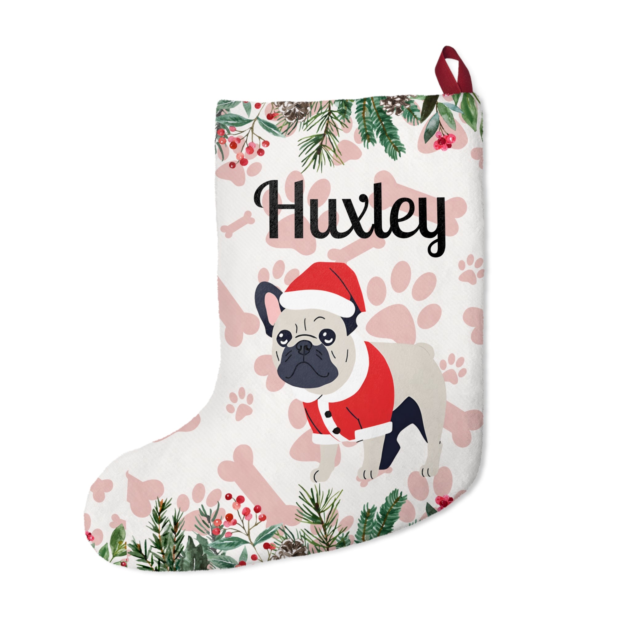 Personalized Bulldog Christmas Stockings (French)