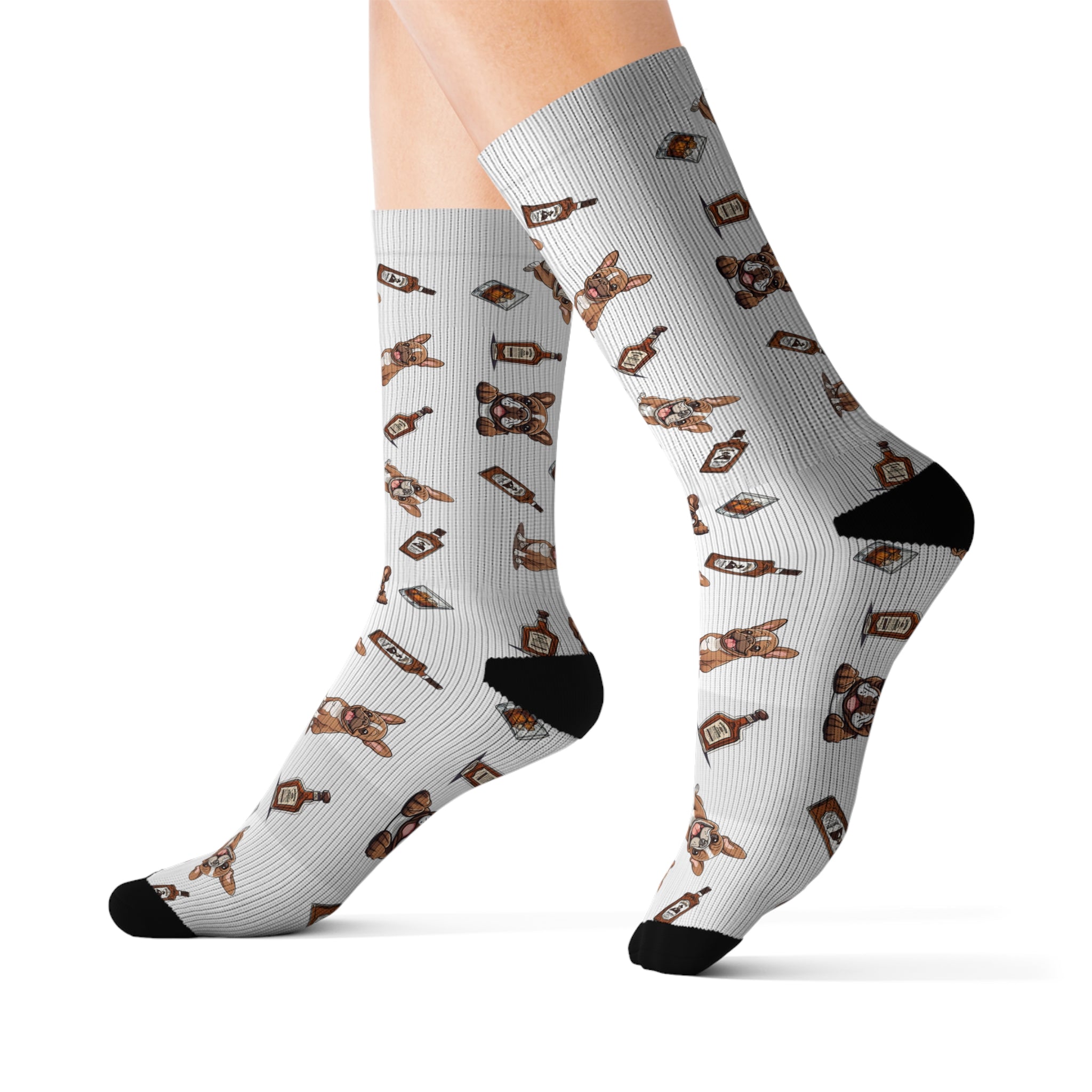 Tipsy Bully Bourbon & Bulldog Socks (French/Brown)