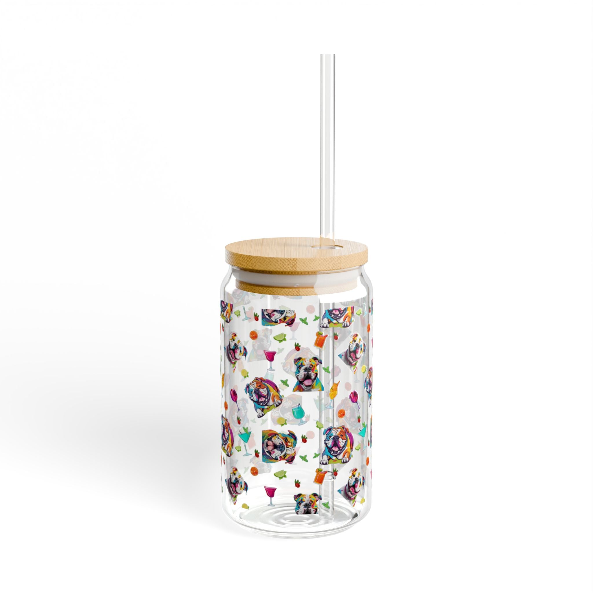 Summer Cocktails Sipper Glass alternate view - English Bulldog mom glass | Tipsy Bully