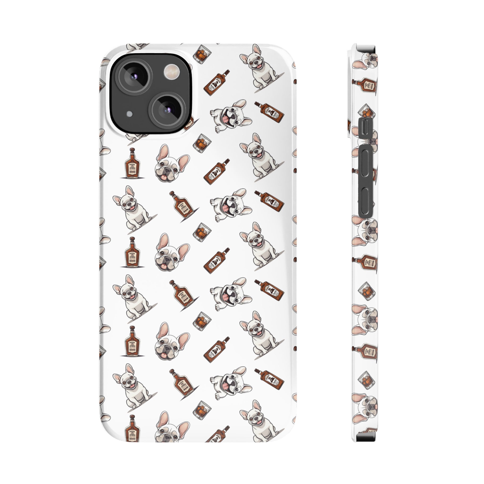 Bulldog iPhone Cases (White French/Bourbon)