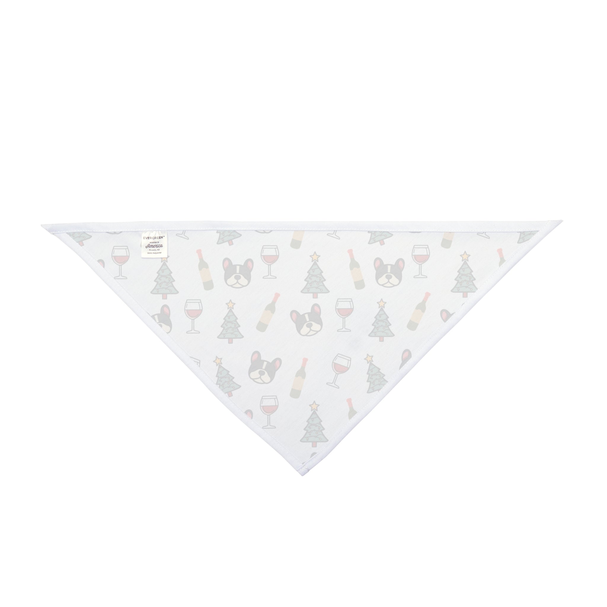 Santa Paws & Merlot Cheer Dog Bandana (French)