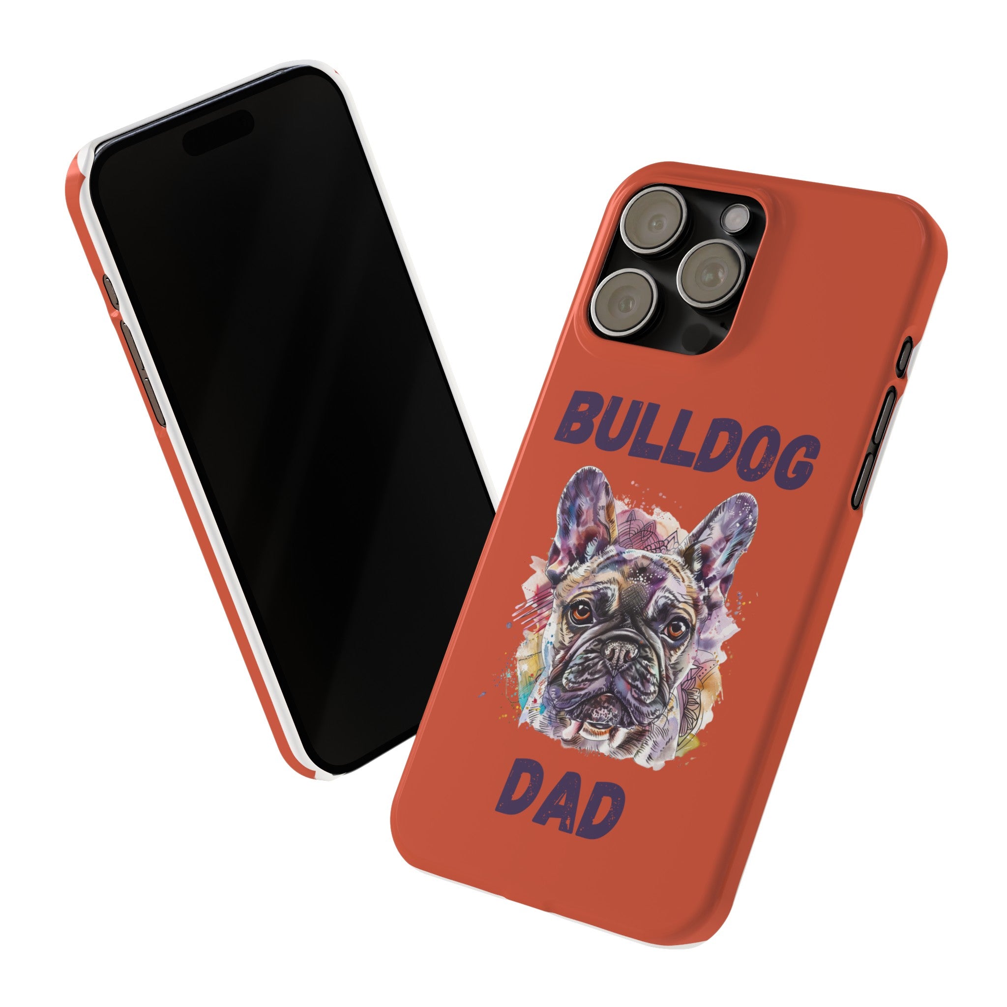 Bulldog Dad iPhone Cases (French/Orange)