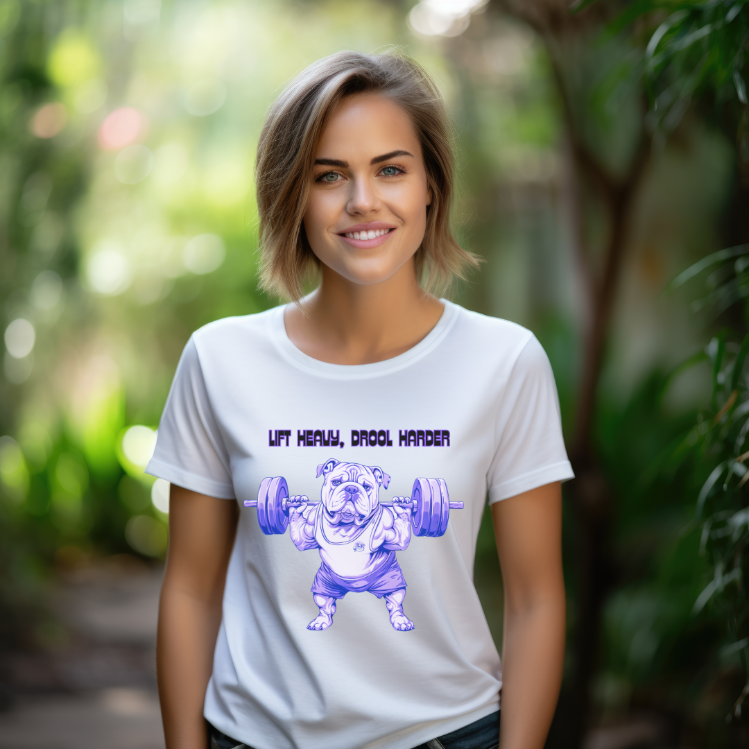 Tipsy Bullly Ripped Bulldog Unisex Moisture Wicking Performance T-Shirt (English/Purple )