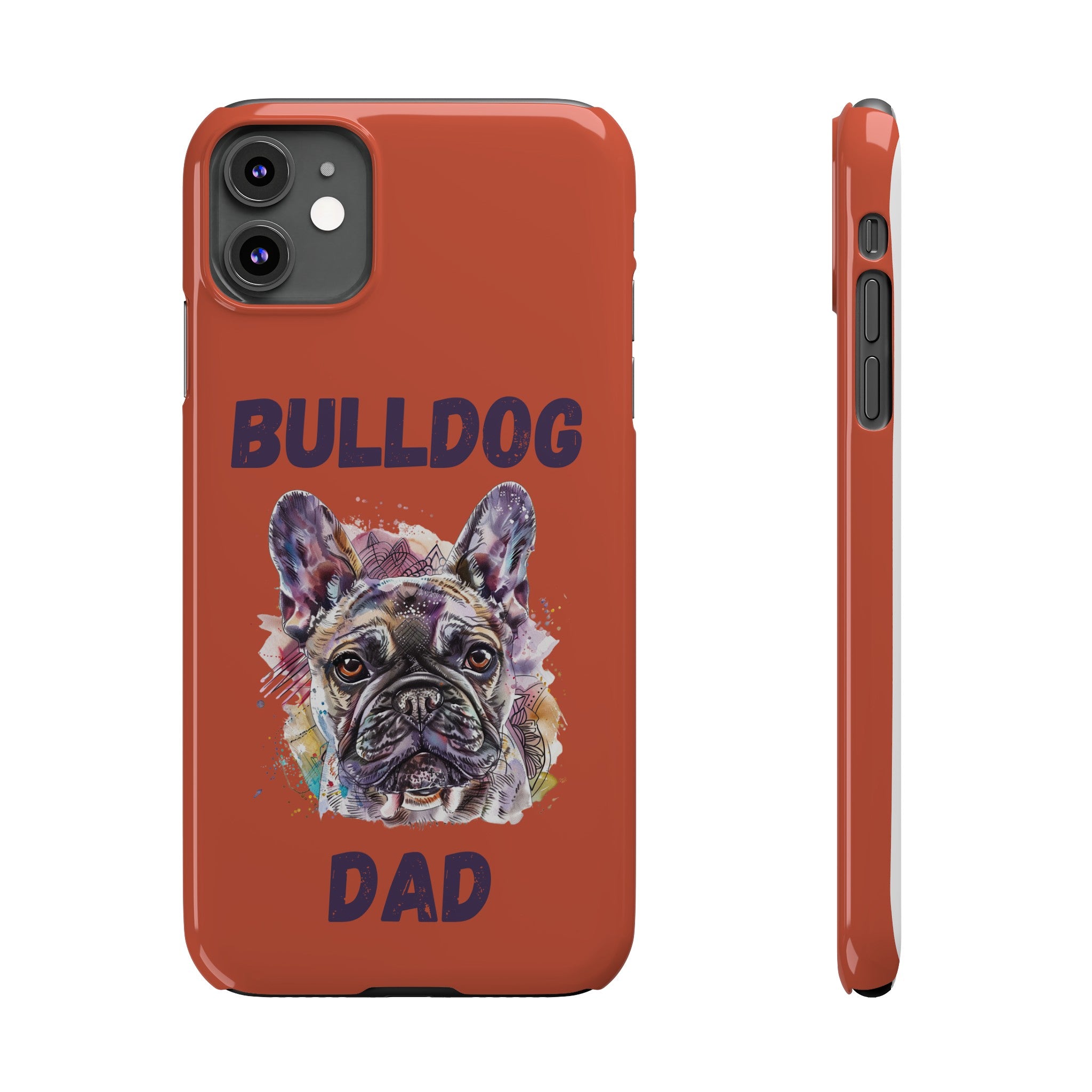 Bulldog Dad iPhone Cases (French/Orange)