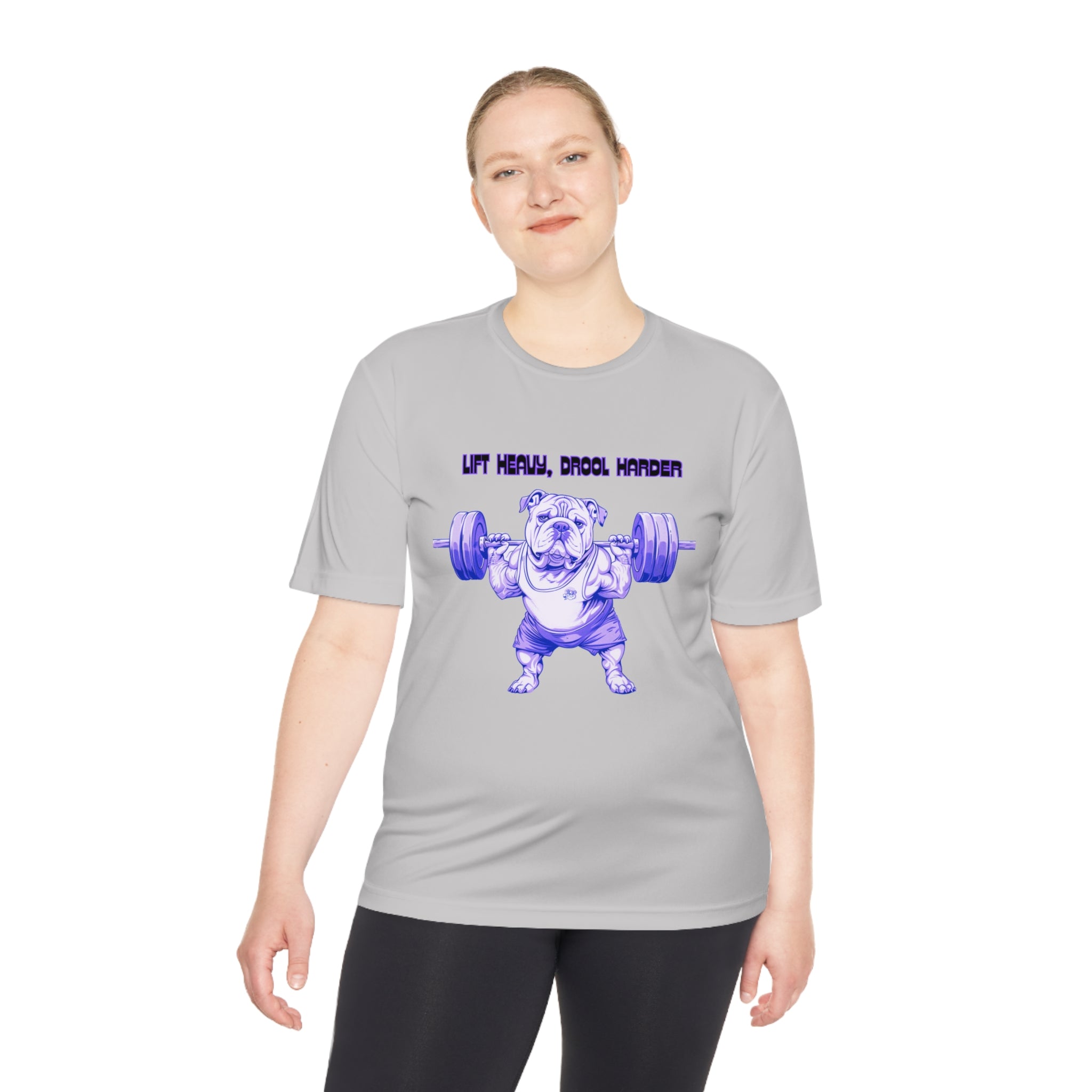 Tipsy Bullly Ripped Bulldog Unisex Moisture Wicking Performance T-Shirt (English/Purple )