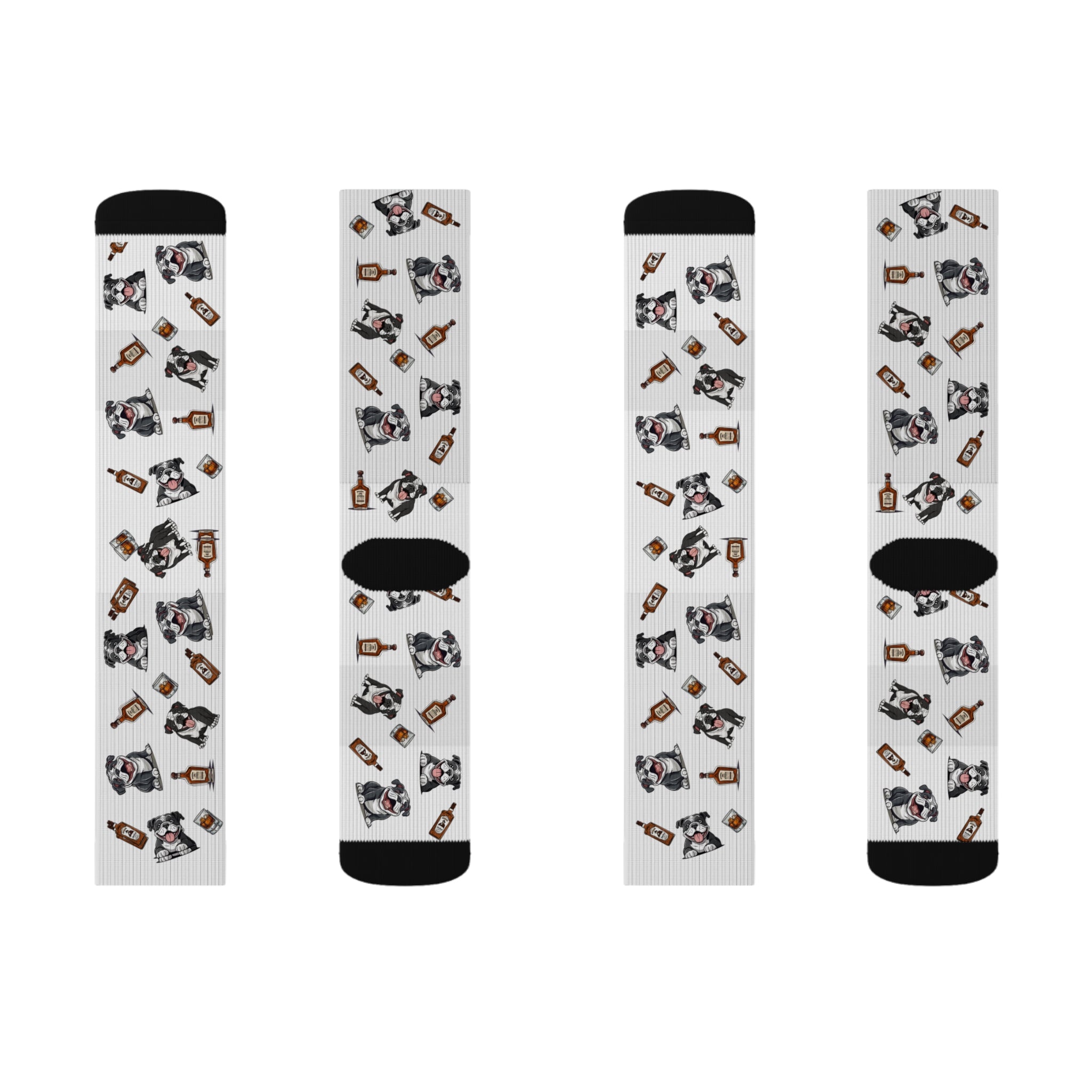 Tipsy Bully Bourbon & Bulldog Socks (English/Black)