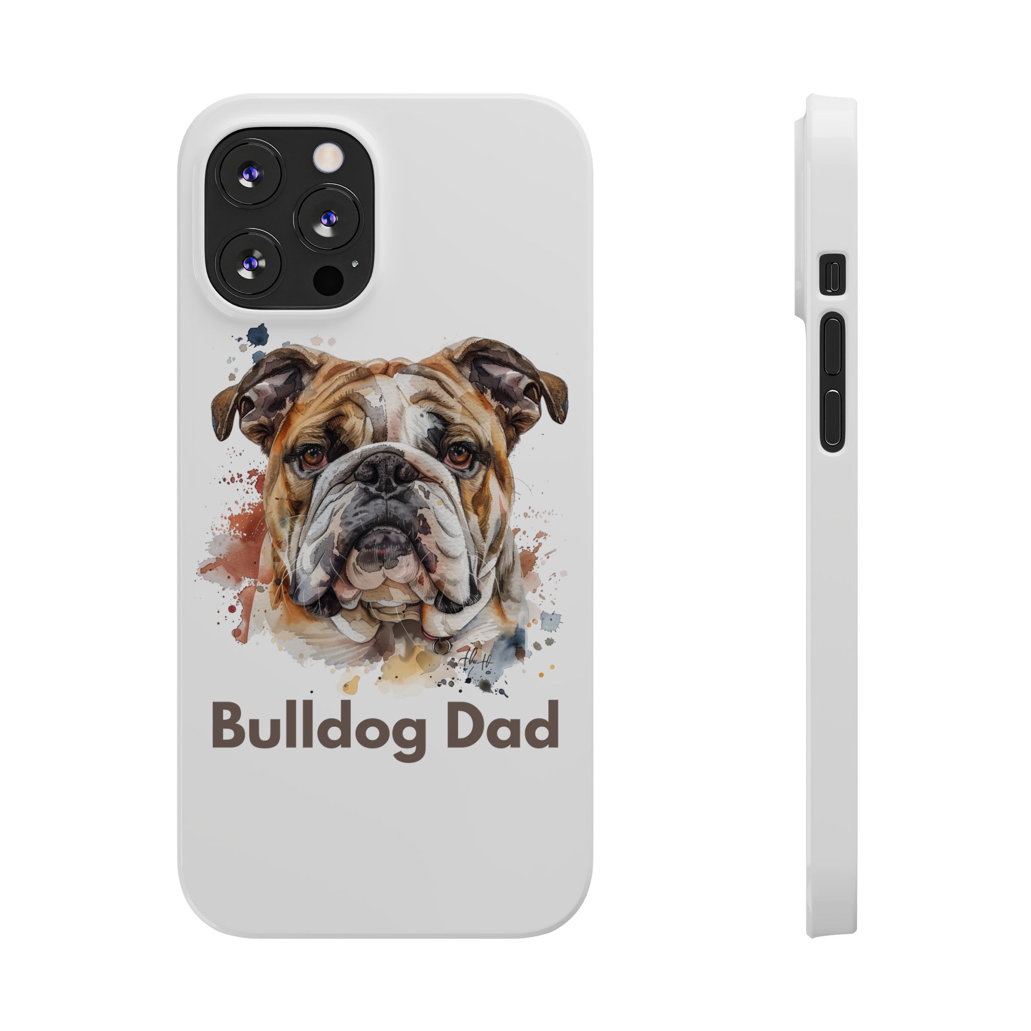 Bulldog iPhone Cases (English/Watercolor)