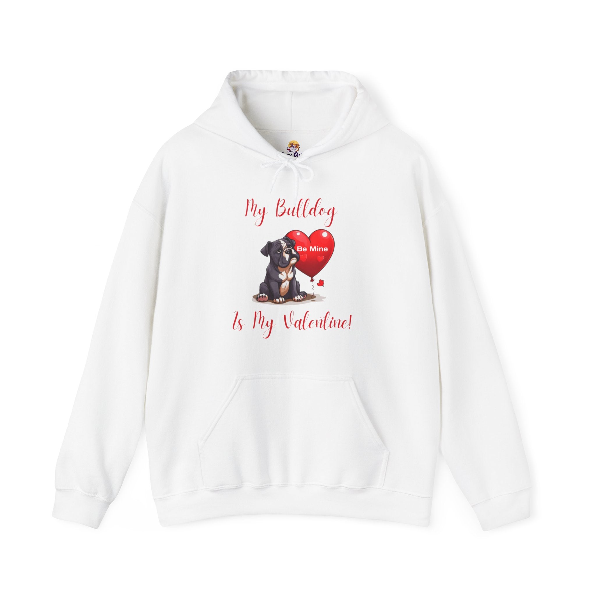 My Bulldog Is My Valentine- Customizable Bulldog Valentine's Day Hoodie from Tipsy Bully (English/Black)