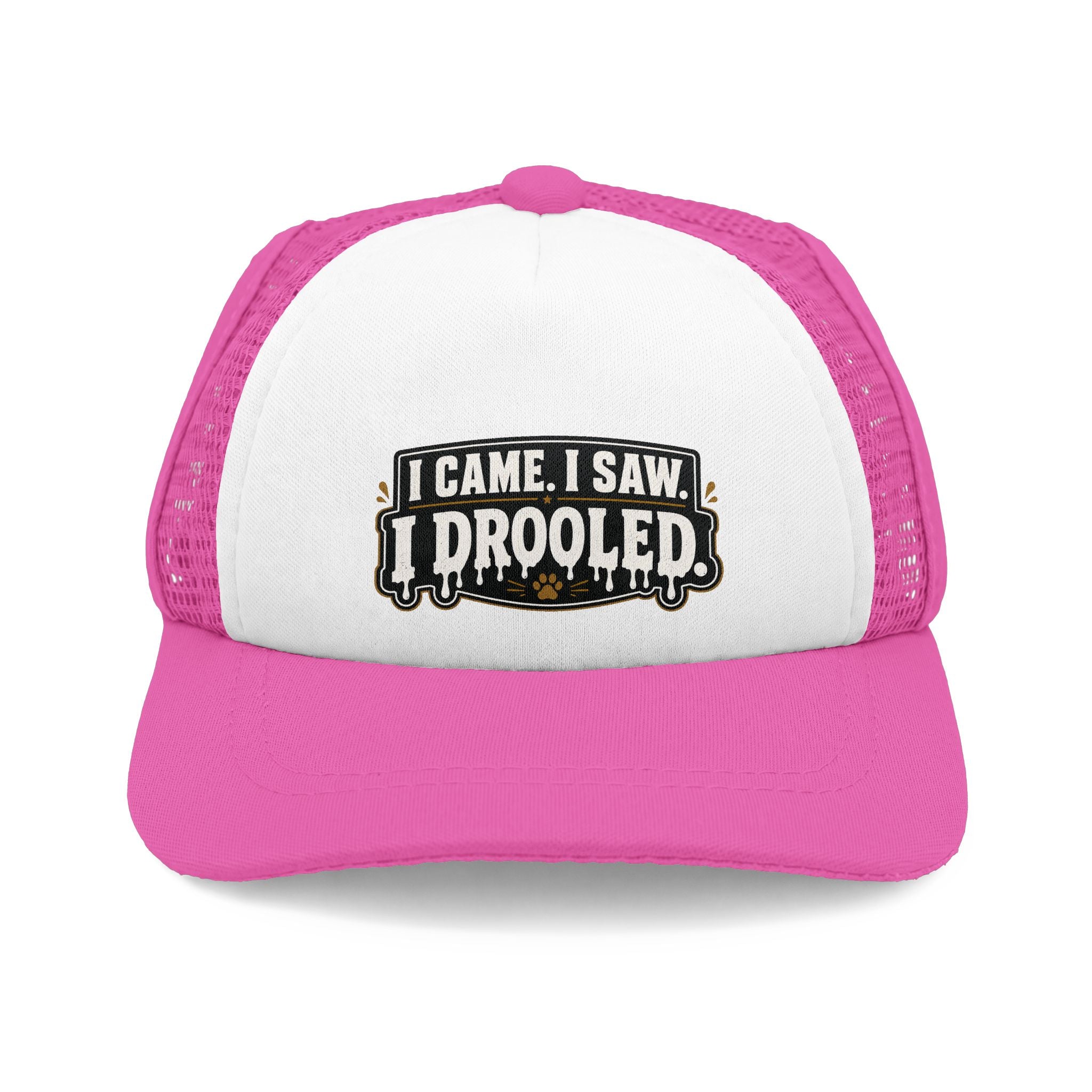 "I Came. I Saw. I Drooled." Bulldog Trucker Hat (English/French)