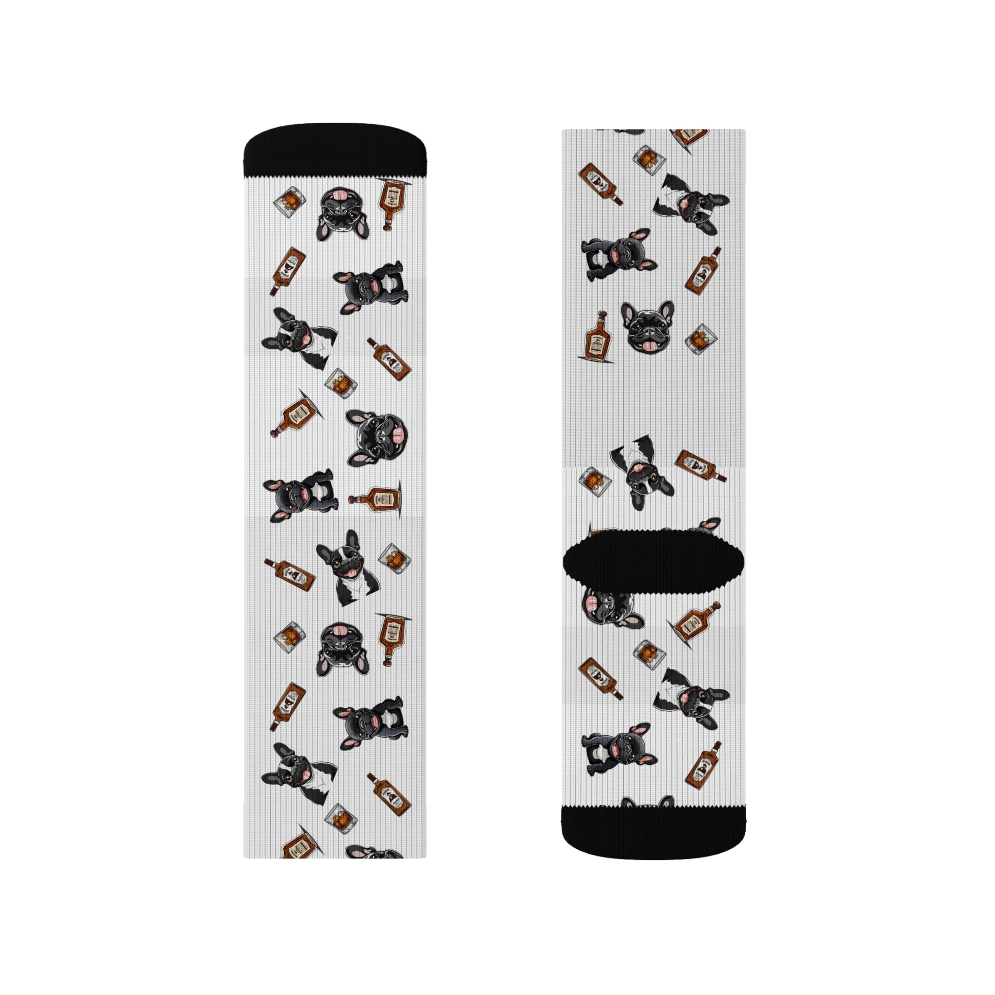 Tipsy Bully Bourbon & Bulldog Socks (French/Black)