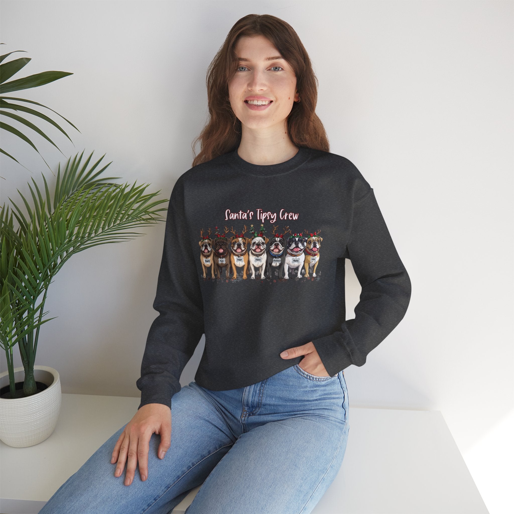 “Santa’s Tipsy Crew” Christmas Crewneck Sweatshirt - Unisex (English)