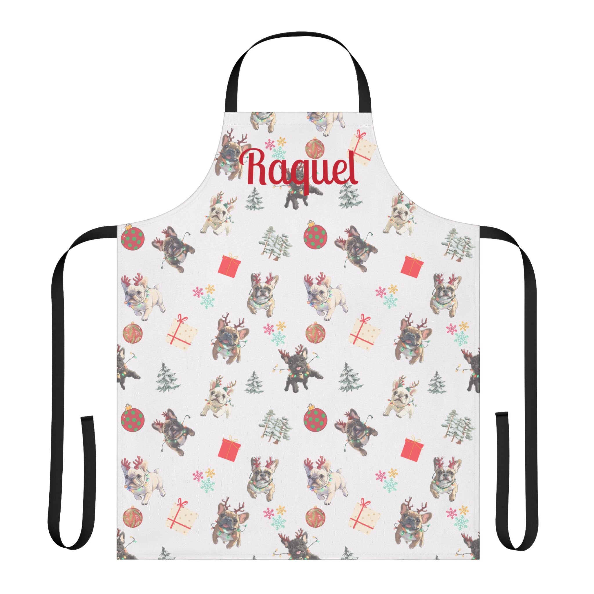 Tipsy Bulldog Personallized Christmas Apron (French)