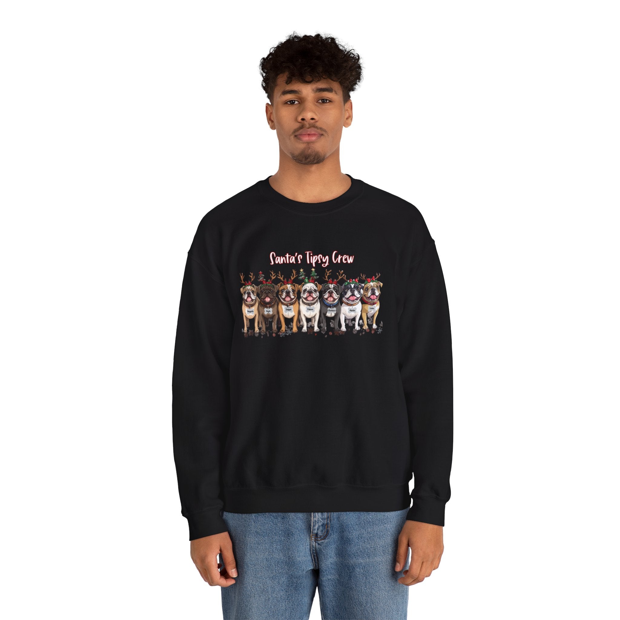 “Santa’s Tipsy Crew” Christmas Crewneck Sweatshirt - Unisex (English)