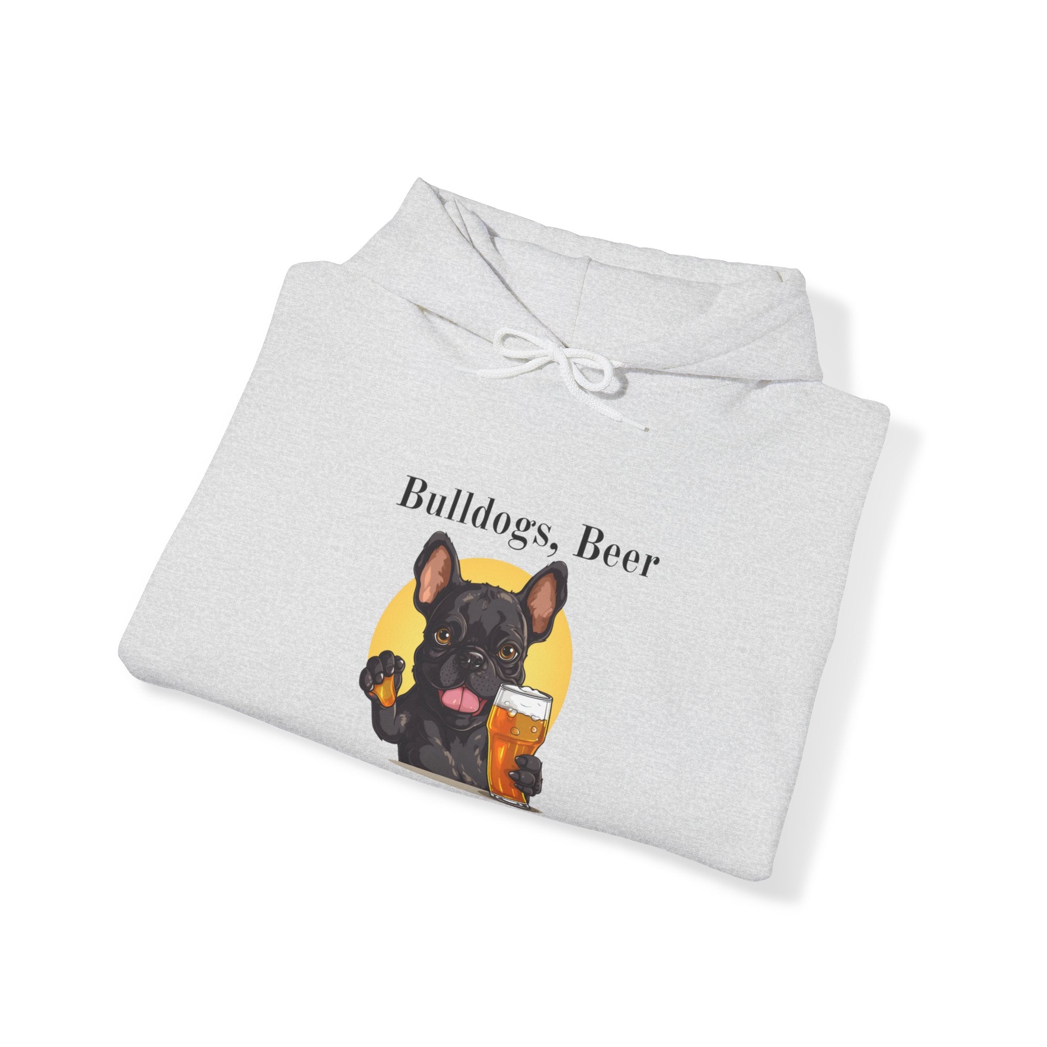 Bulldogs, Beer, and Bad Decisions" Hoodie - Your Go-To Gear for Mischievous Times! (French/Black)