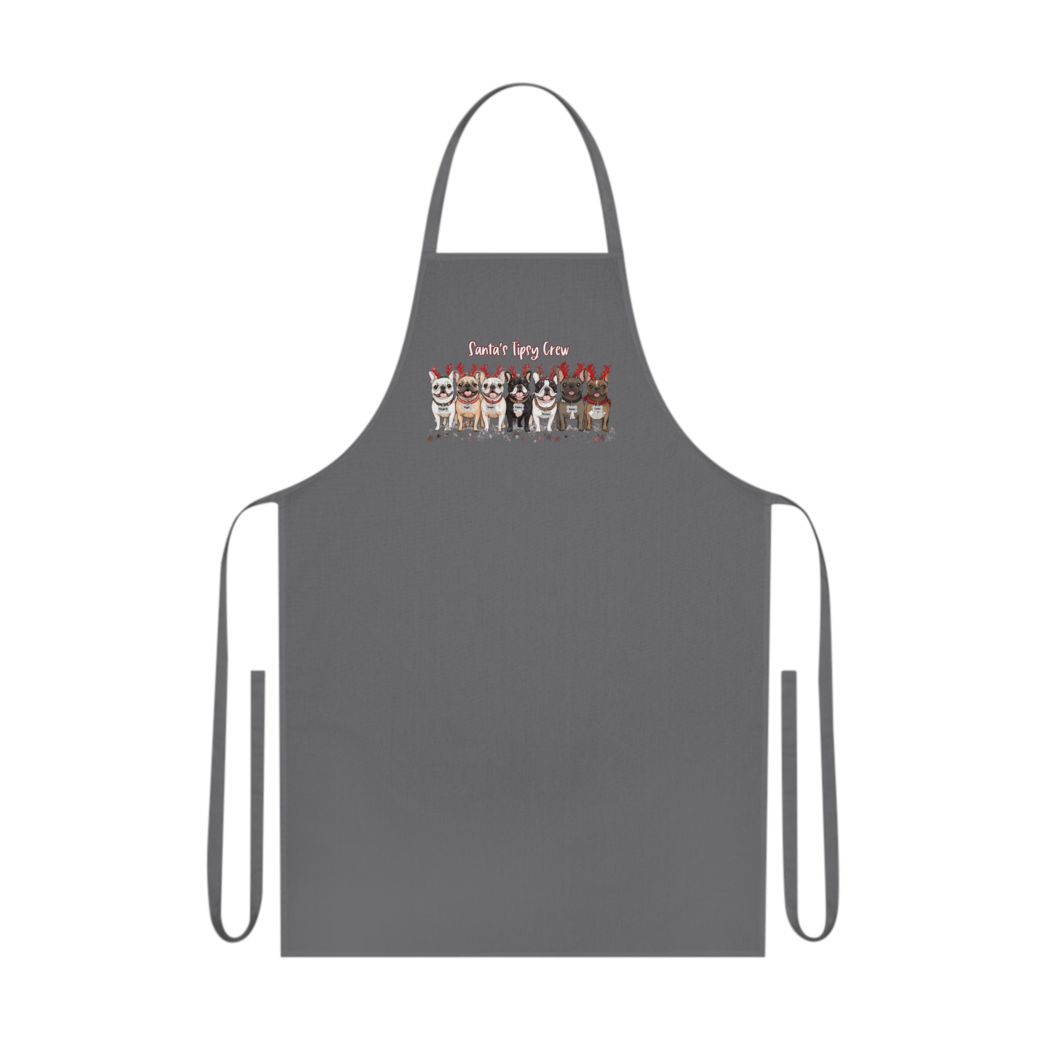 “Santa’s Tipsy Crew” Cotton Apron (French)
