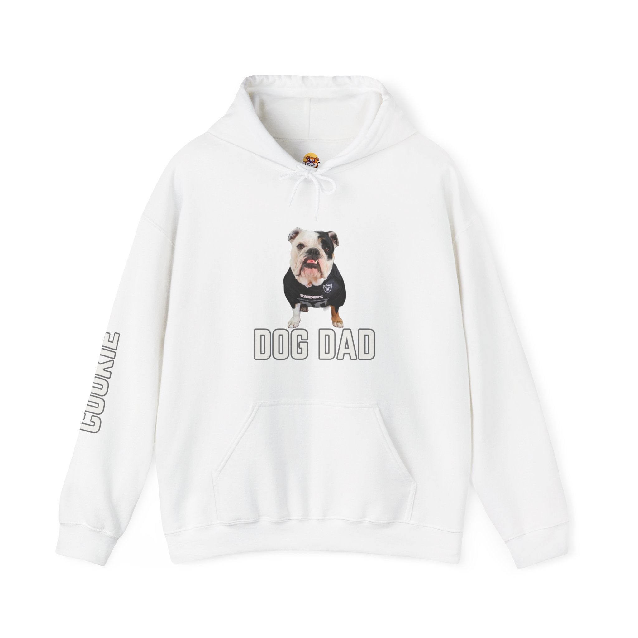 CustomDog Dad/Dog Mom Hoodie with Your Bulldog's Picture & Name size chart - English Bulldog mom gift | Tipsy Bully