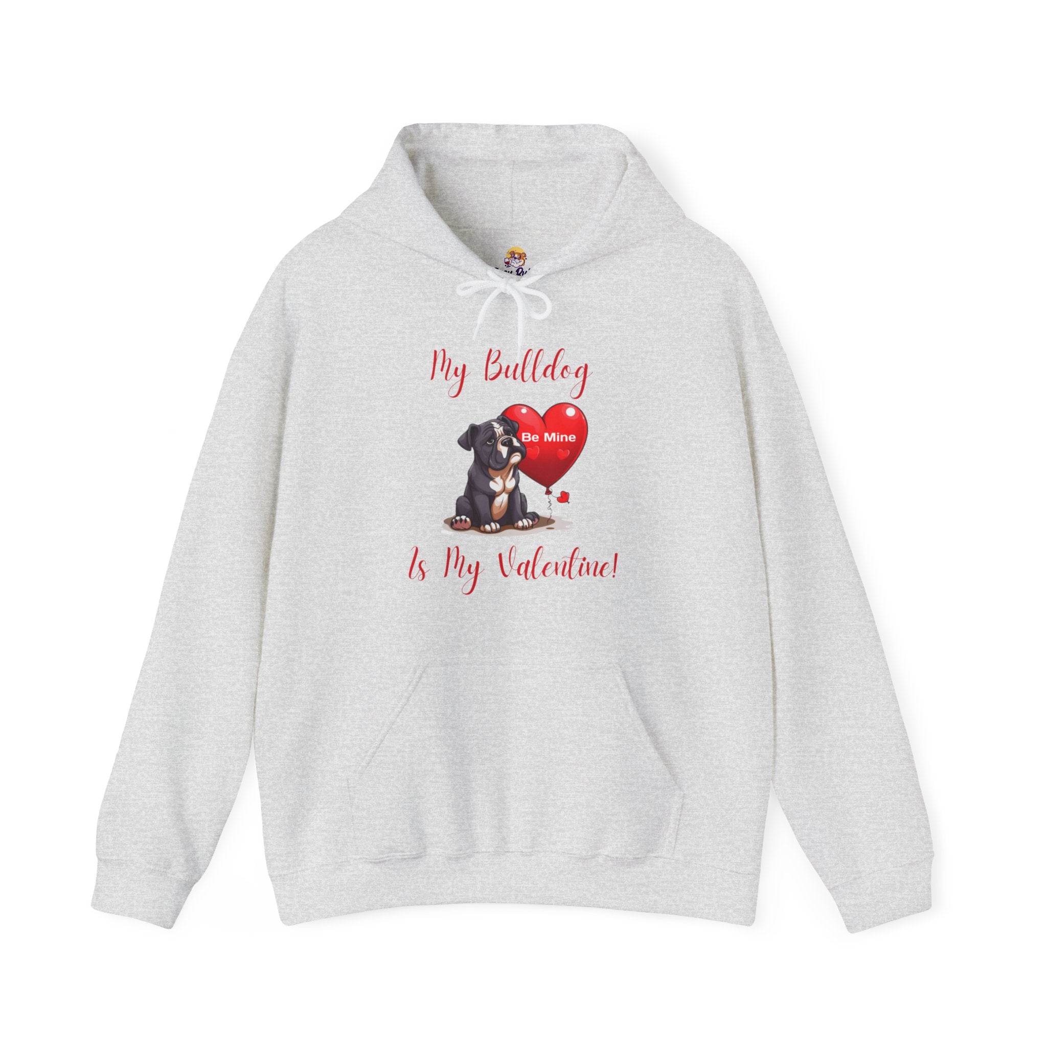 My Bulldog Is My Valentine- Customizable Bulldog Valentine's Day Hoodie from Tipsy Bully (English/Black)