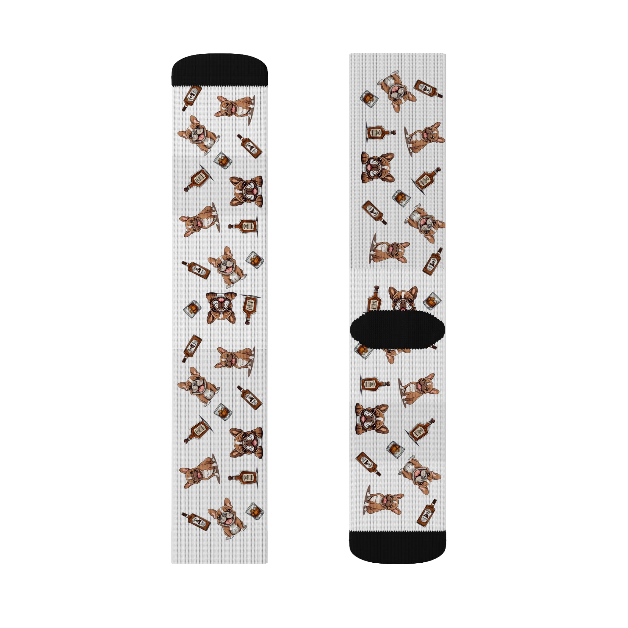 Tipsy Bully Bourbon & Bulldog Socks (French/Brown)