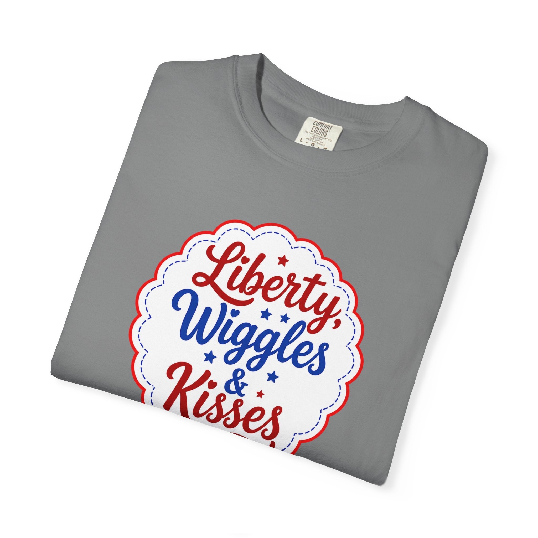 Stars, Stripes & Slobber Bulldog T-Shirt | Patriotic Garment-Dyed Tee (French)