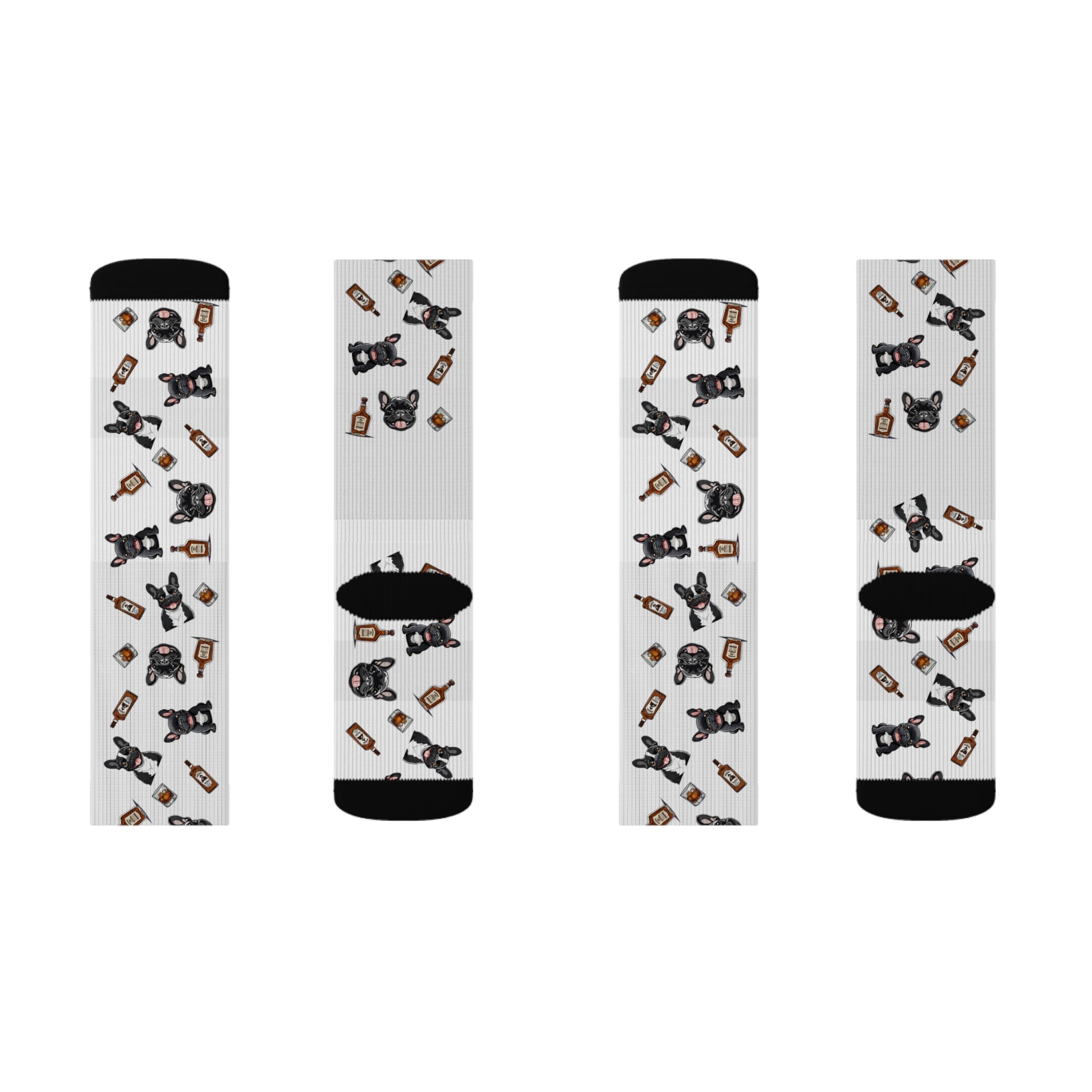 Tipsy Bully Bourbon & Bulldog Socks (French/Black)