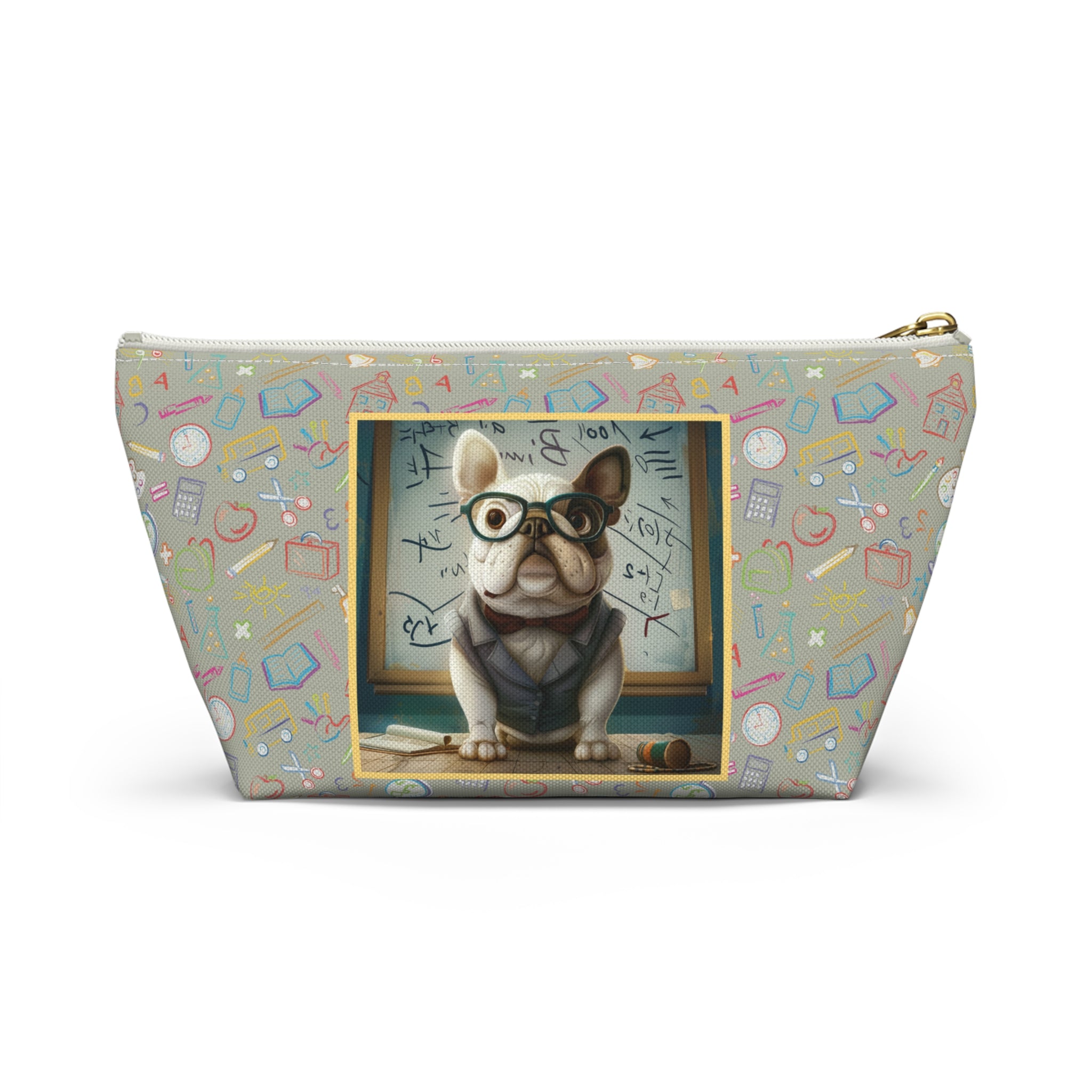 Smarty Paws Back-to-School Bulldog Accessory Pouch alternate view - French Bulldog mom bags | Tipsy Bully