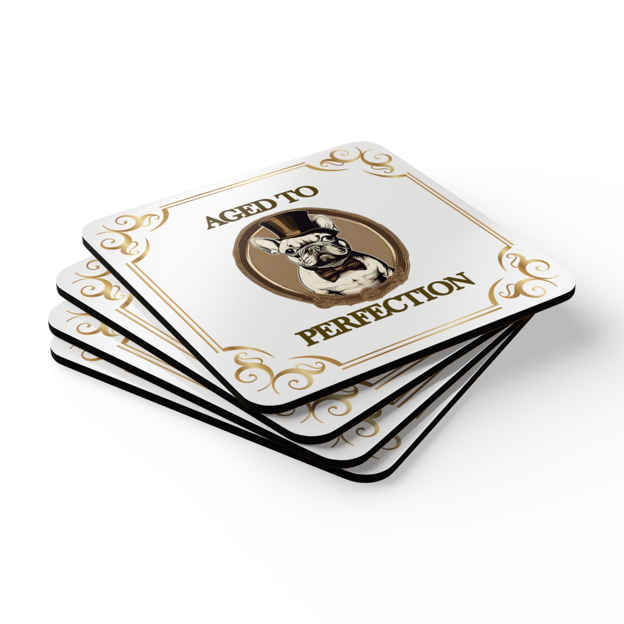 Aged to Perfection Tipsy Bully Coaster Set (French)
