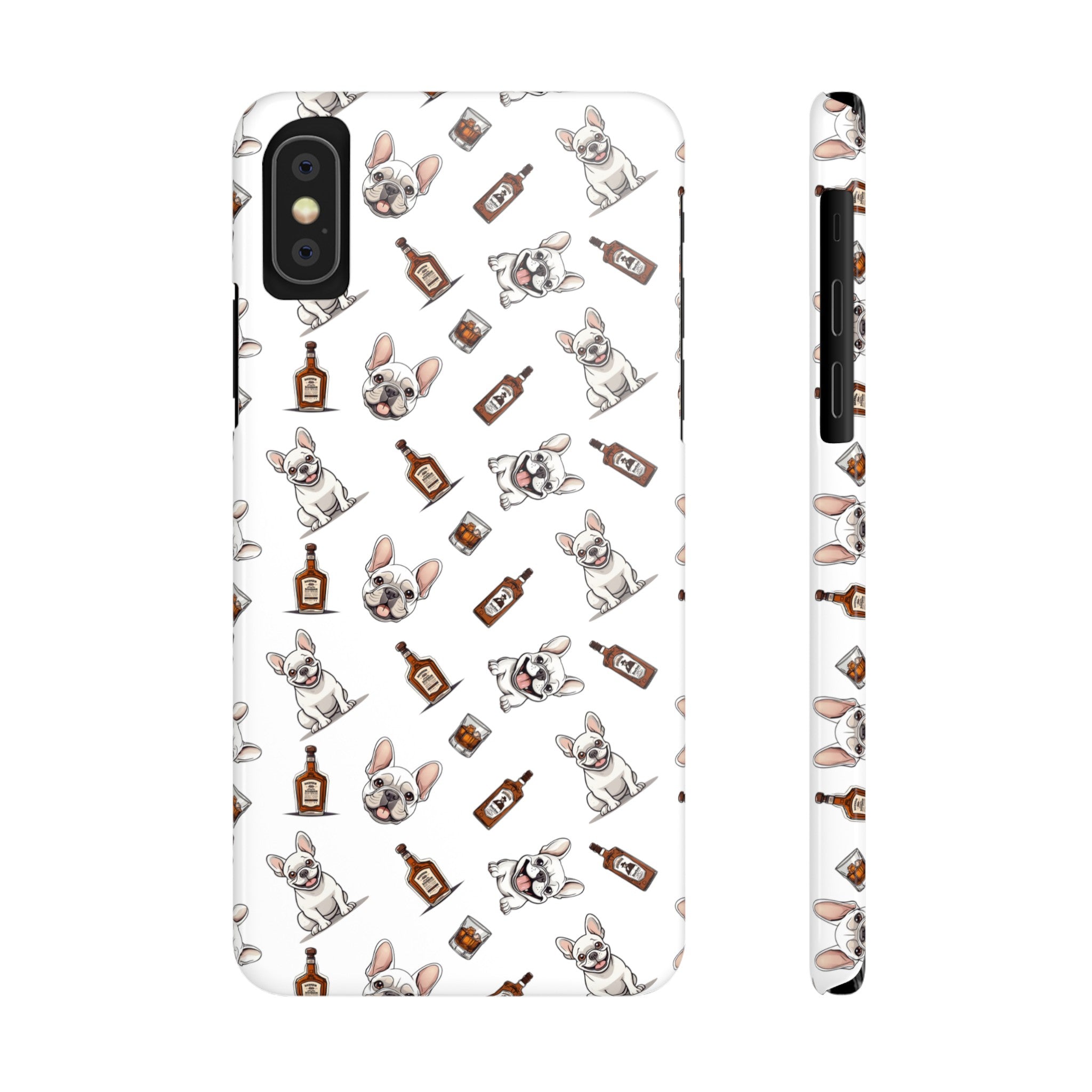 Bulldog iPhone Cases (White French/Bourbon)