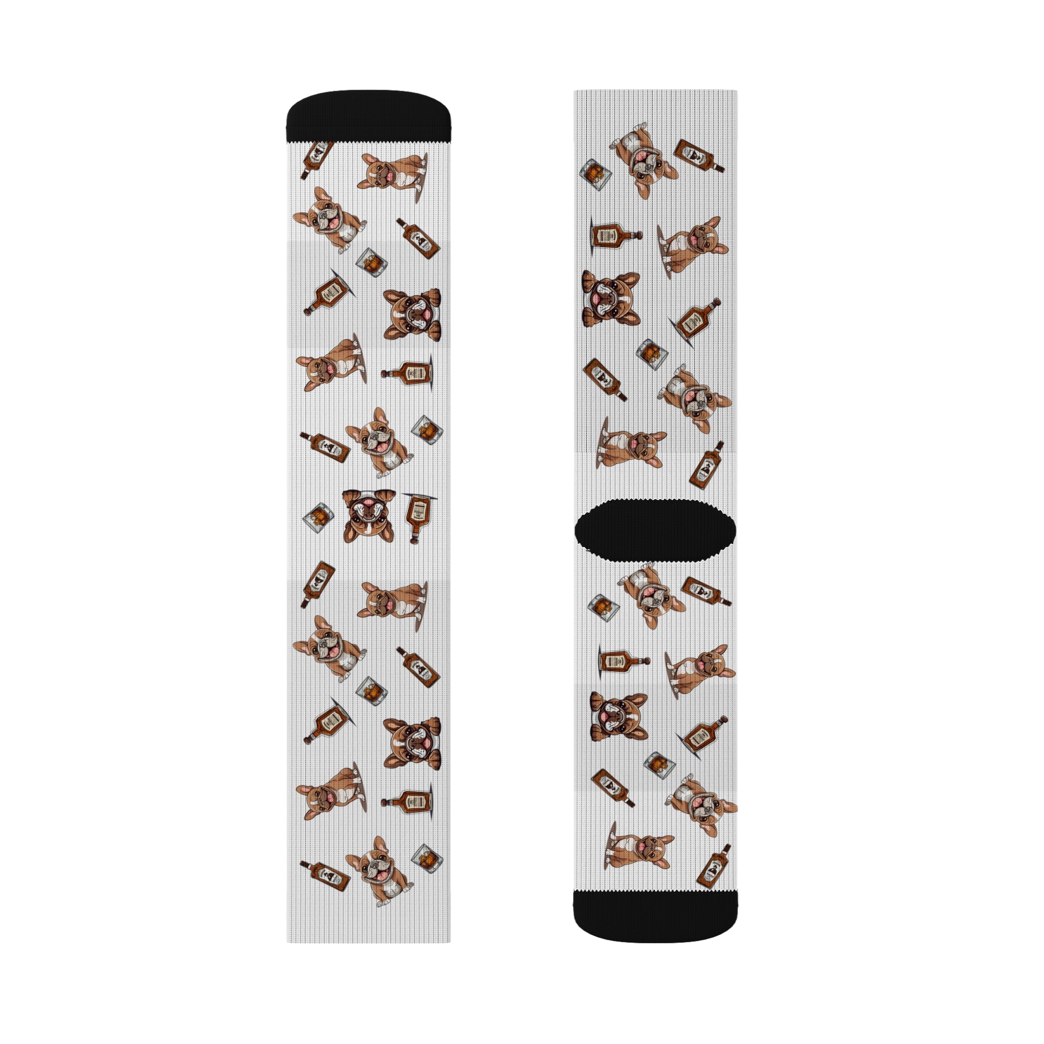 Tipsy Bully Bourbon & Bulldog Socks (French/Brown)