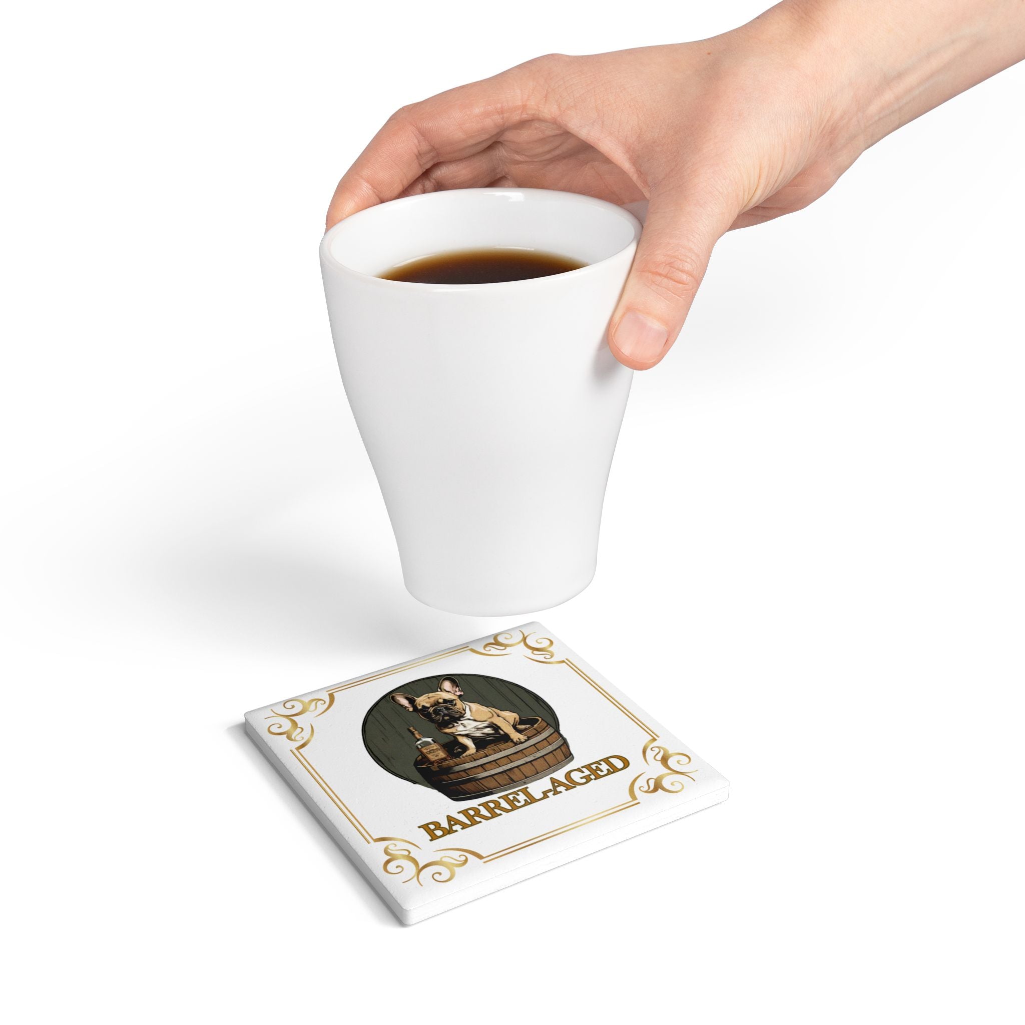 Barrel-Aged Ceramic Coaster (French)