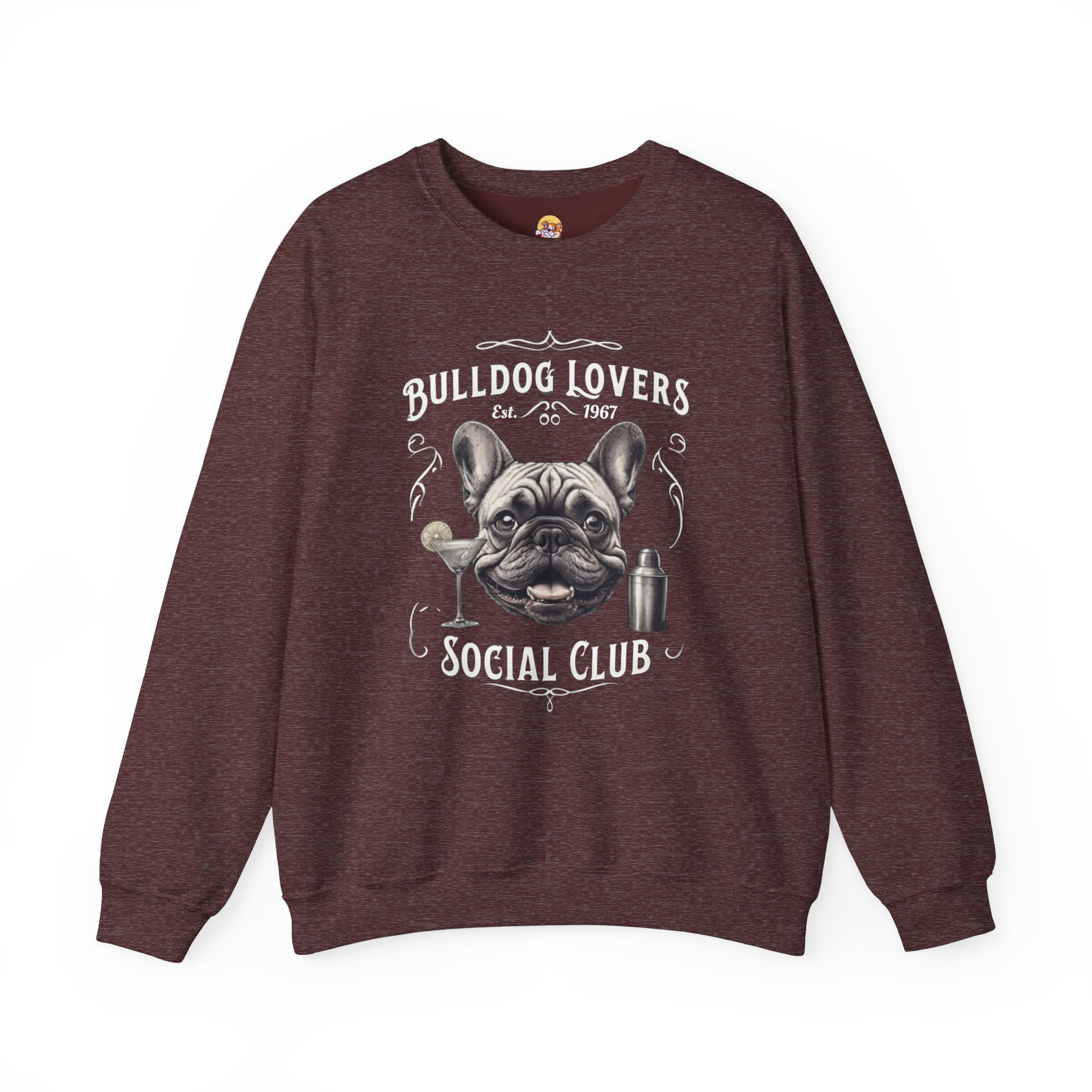 Bulldog Lovers Social Club Unisex Heavy Blend™ Crewneck Sweatshirt (French/Cocktail)