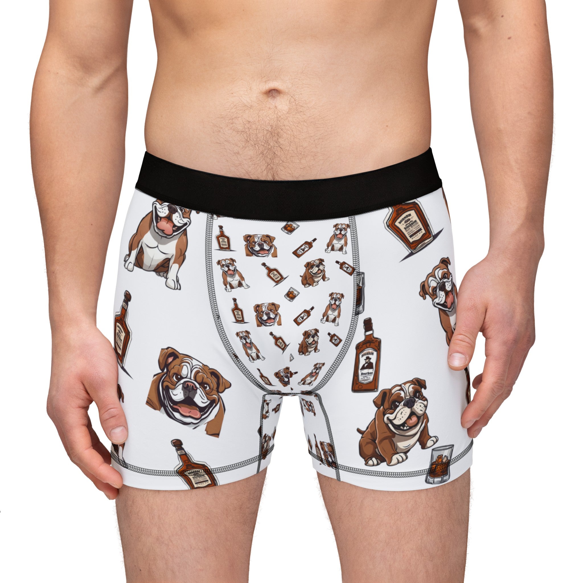 Tipsy Bully Bulldogs & Bourbon Men's Underwear size chart - English Bulldog mom gift | Tipsy Bully