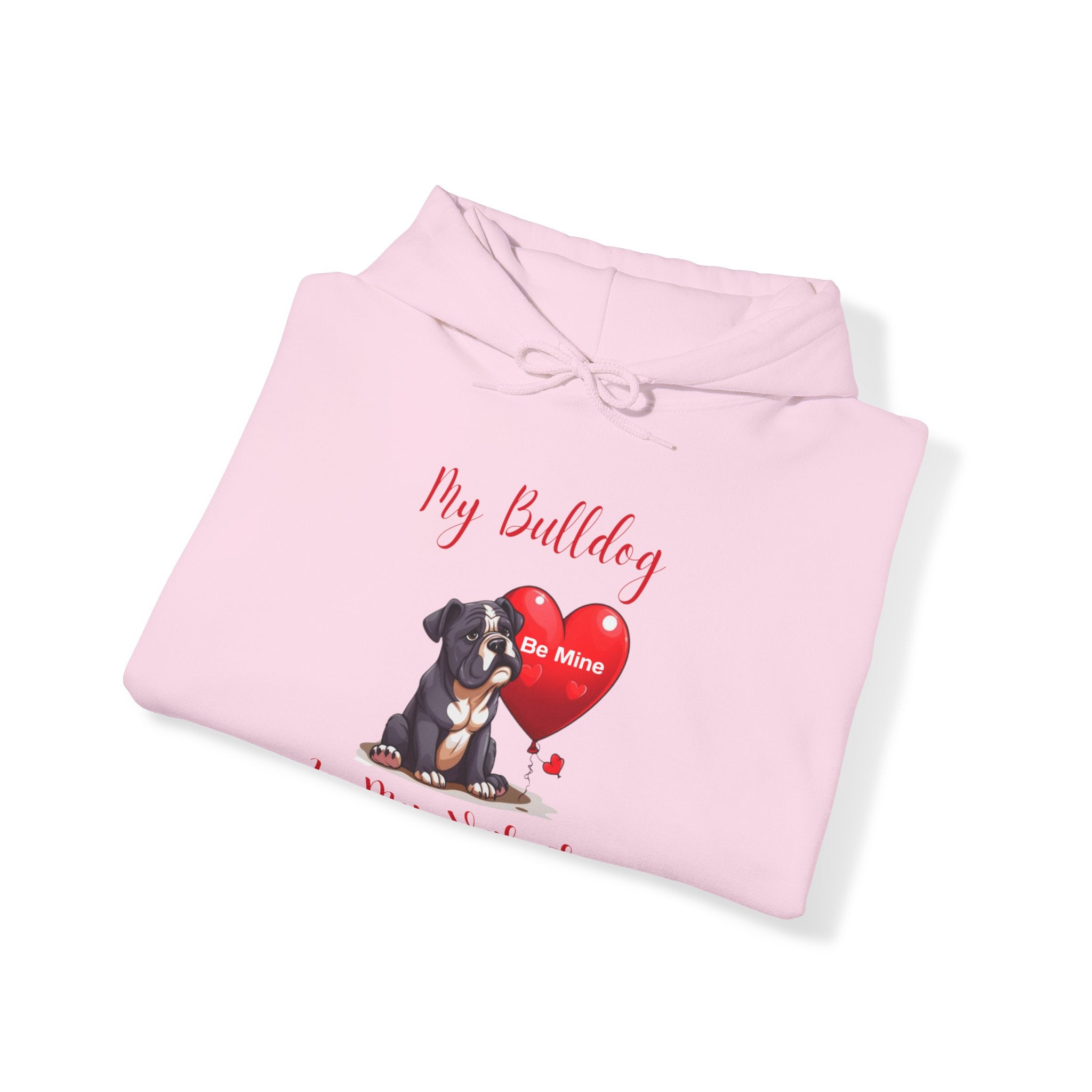 My Bulldog Is My Valentine- Customizable Bulldog Valentine's Day Hoodie from Tipsy Bully (English/Black)