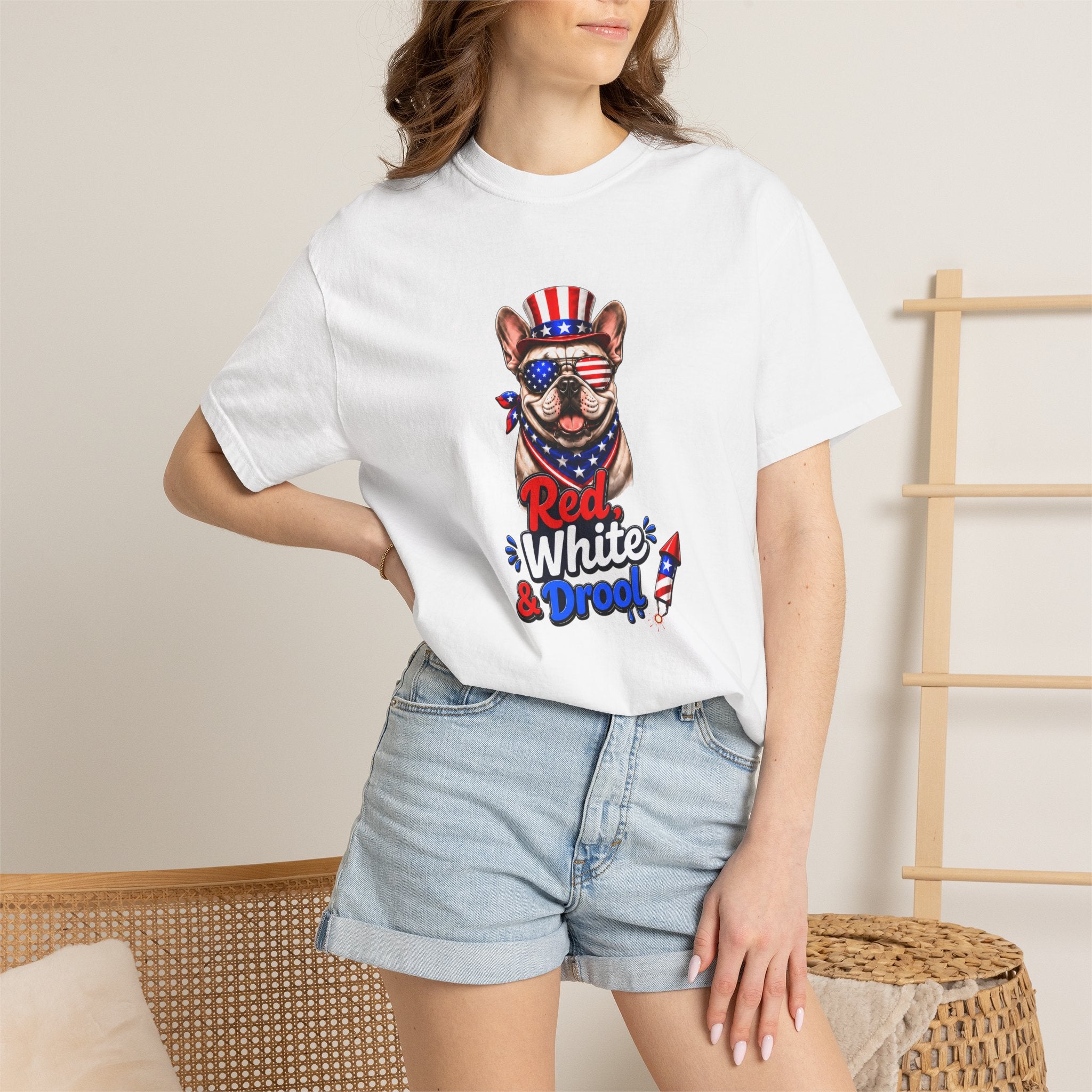 Party Like Its 1776 Bulldog T-Shirt | Patriotic Garment-Dyed Tee (French)