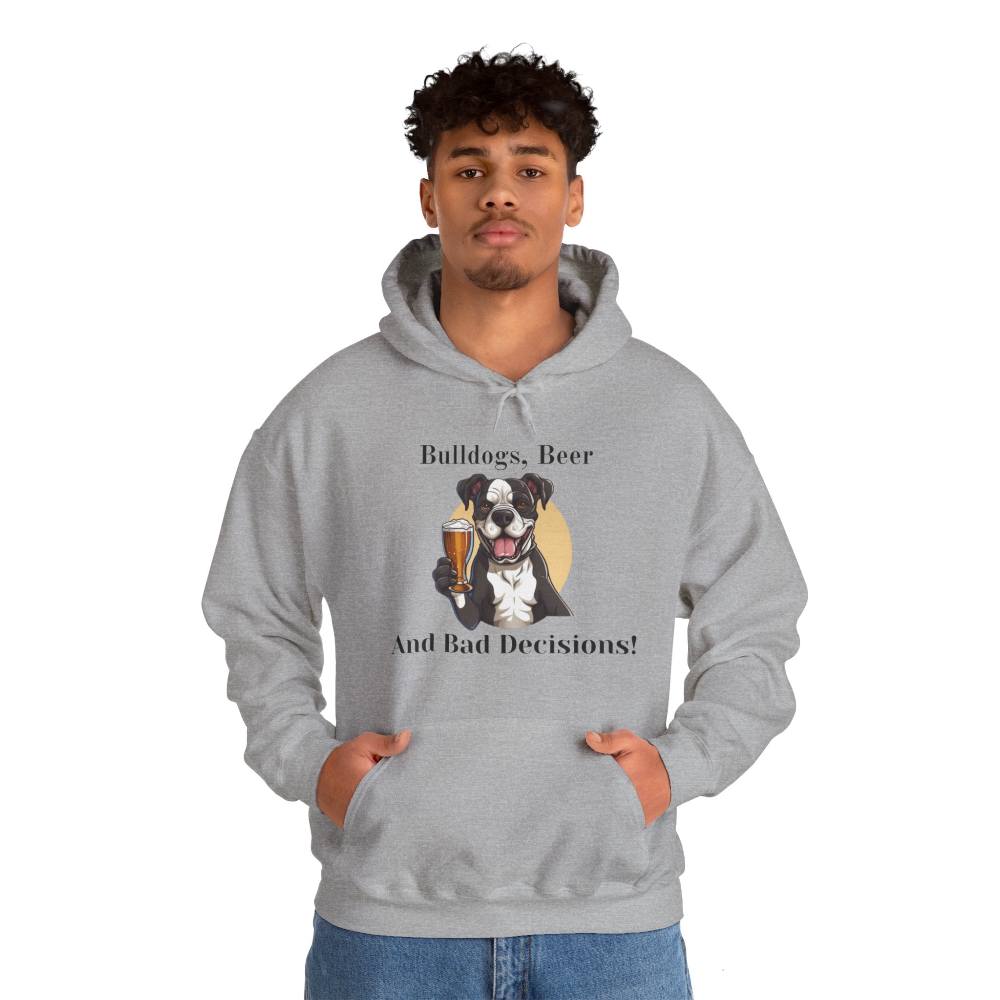 Bulldogs, Beer, and Bad Decisions" Hoodie - Your Go-To Gear for Mischievous Times! option 17 - English Bulldog mom gift | Tipsy Bully